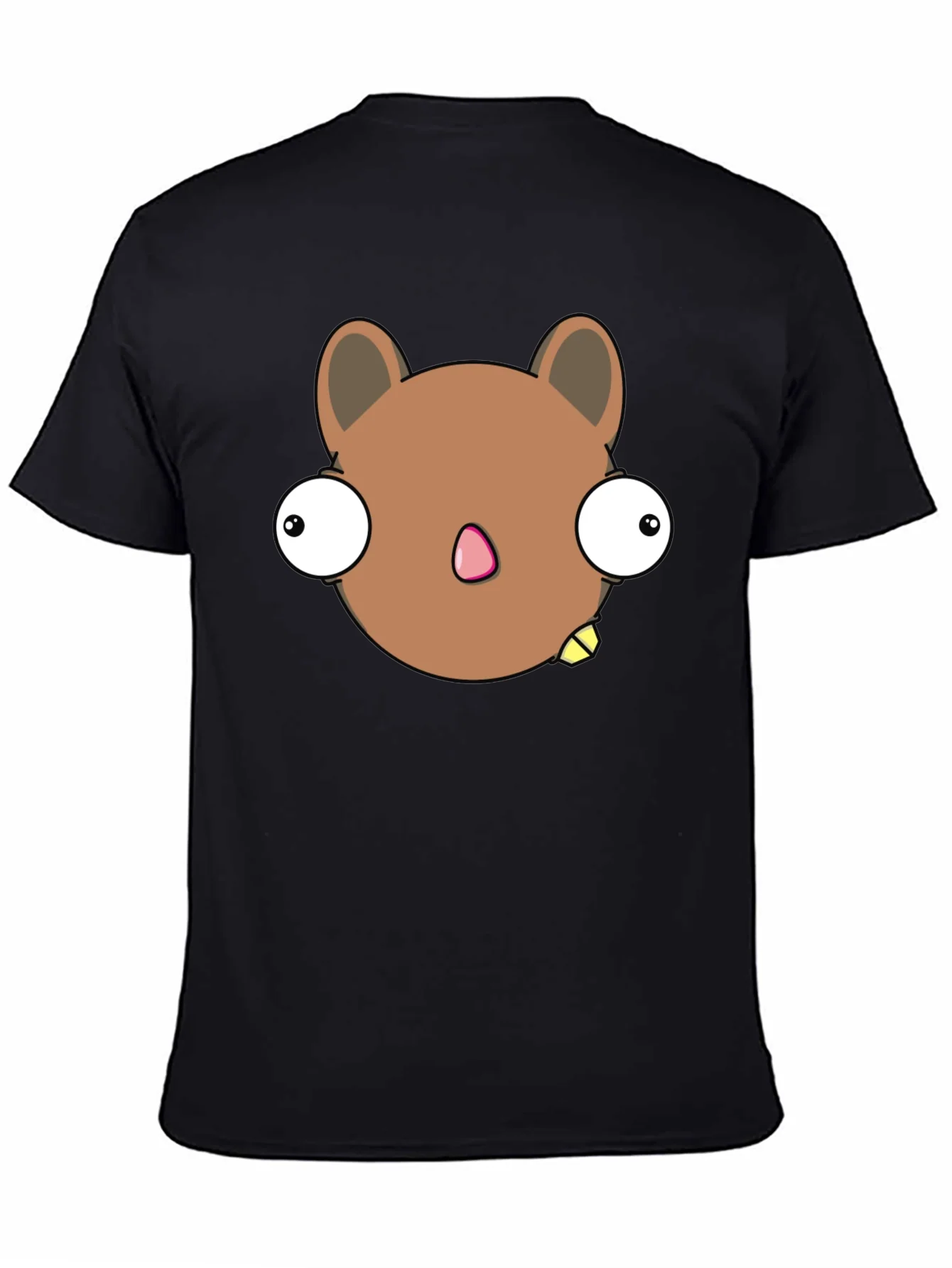 Funny Cartoon Character Graphic Black T-Shirt