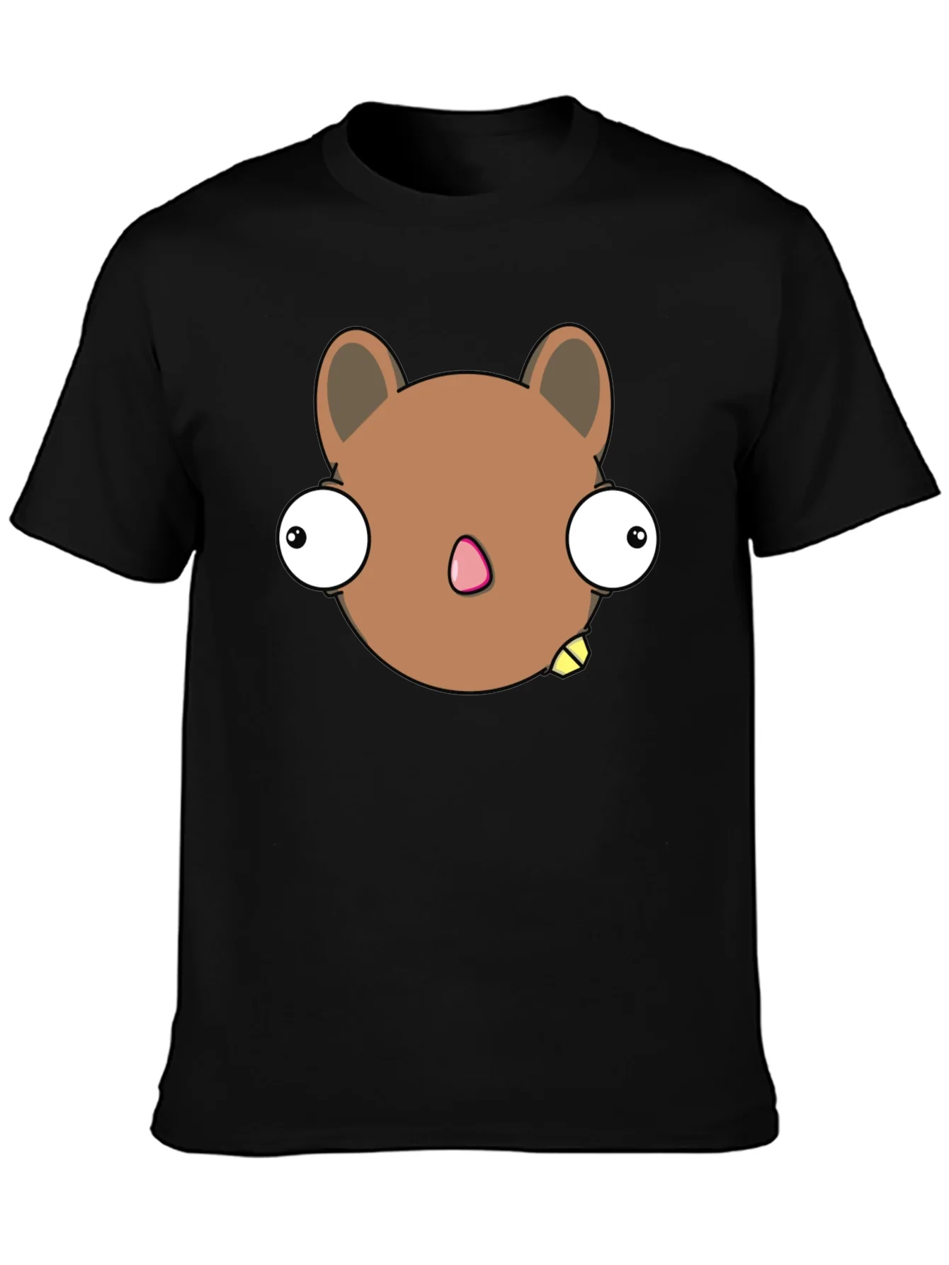Funny Cartoon Character Graphic Black T-Shirt