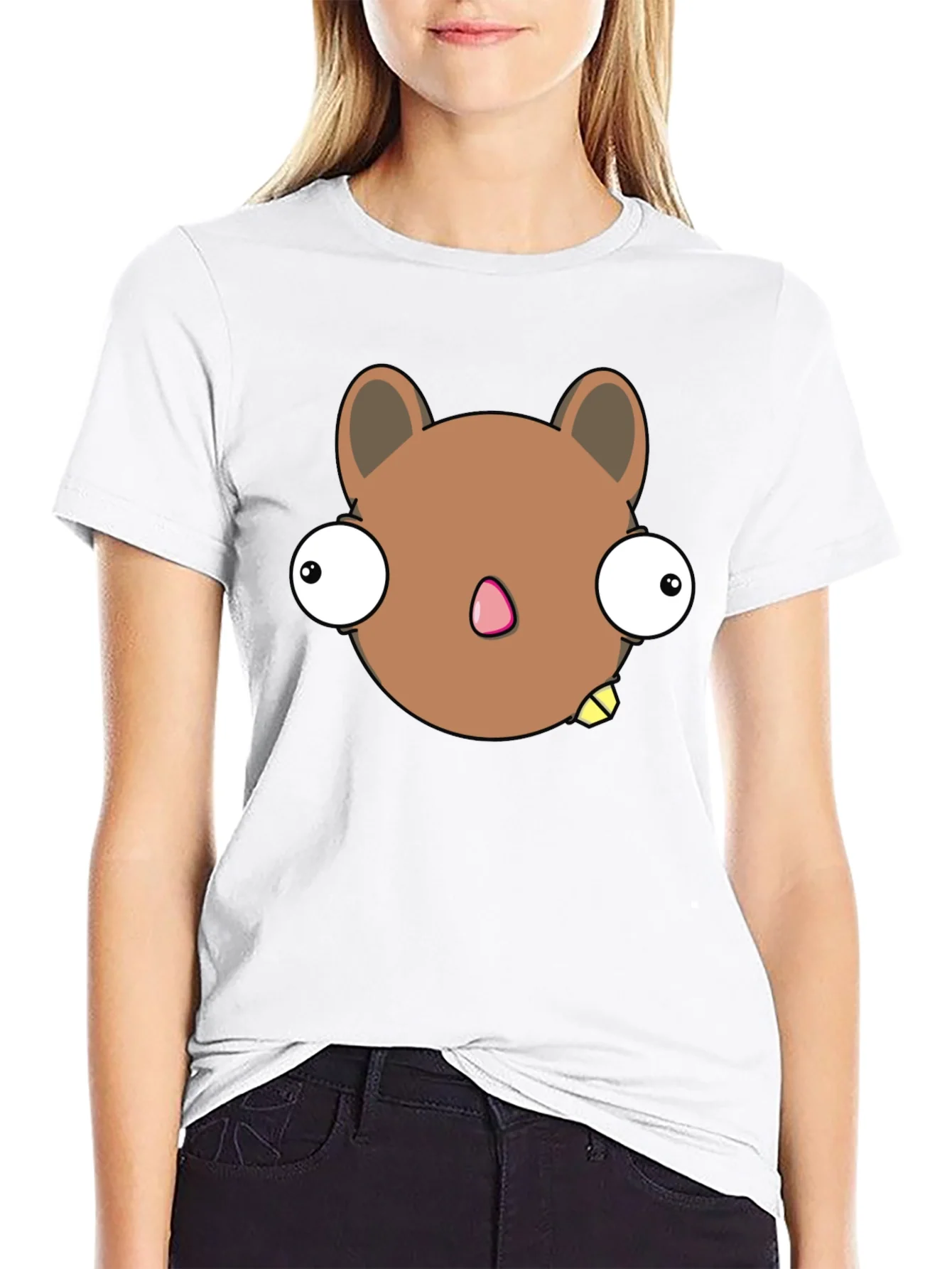 Funny Cartoon Character Graphic Black T-Shirt