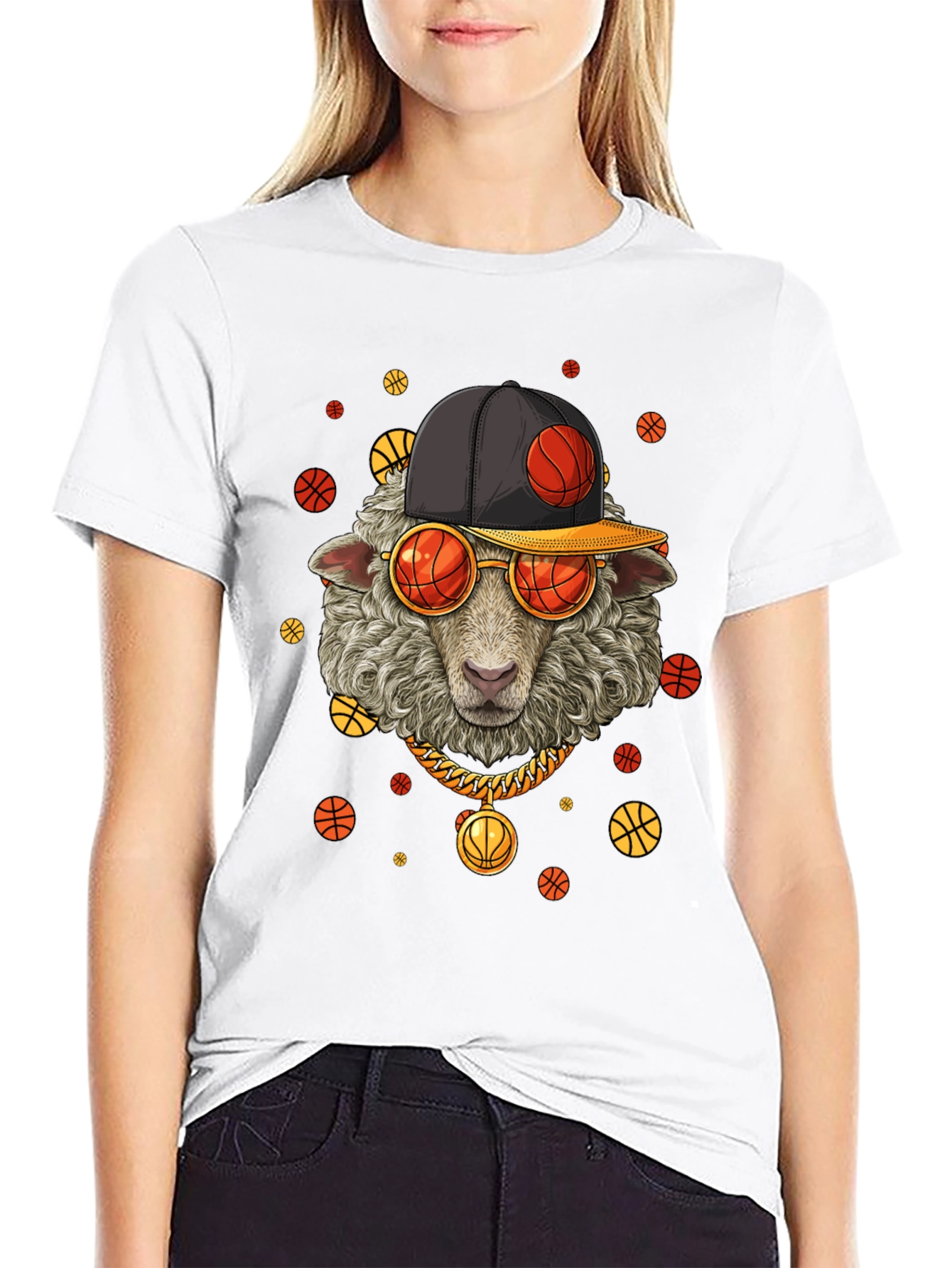 Basketball Sheep Graphic T-Shirt
