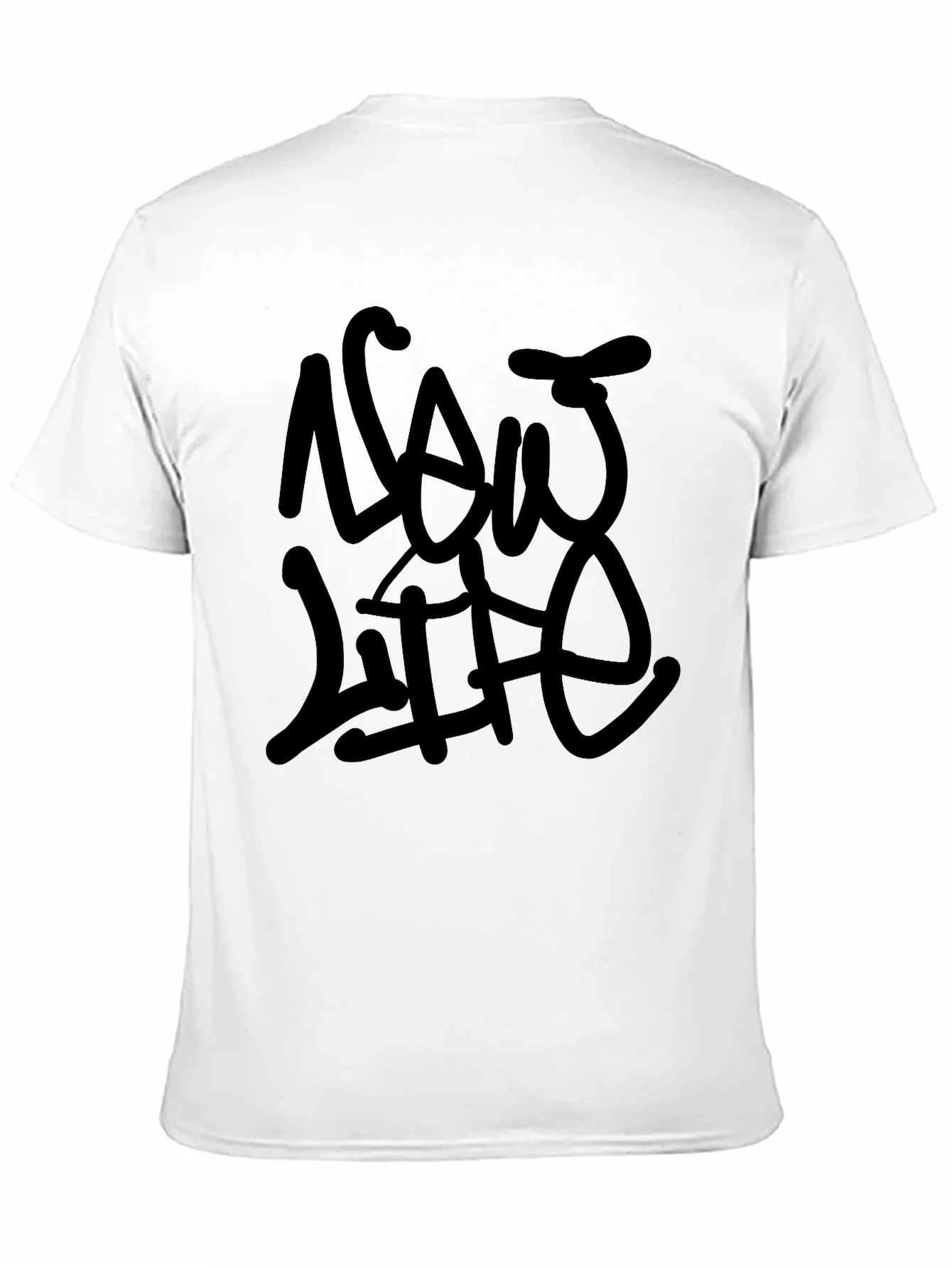 Mens Now Life Black Graphic T-Shirt