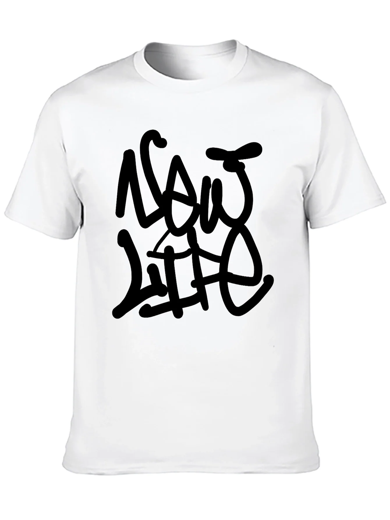 Mens Now Life Black Graphic T-Shirt
