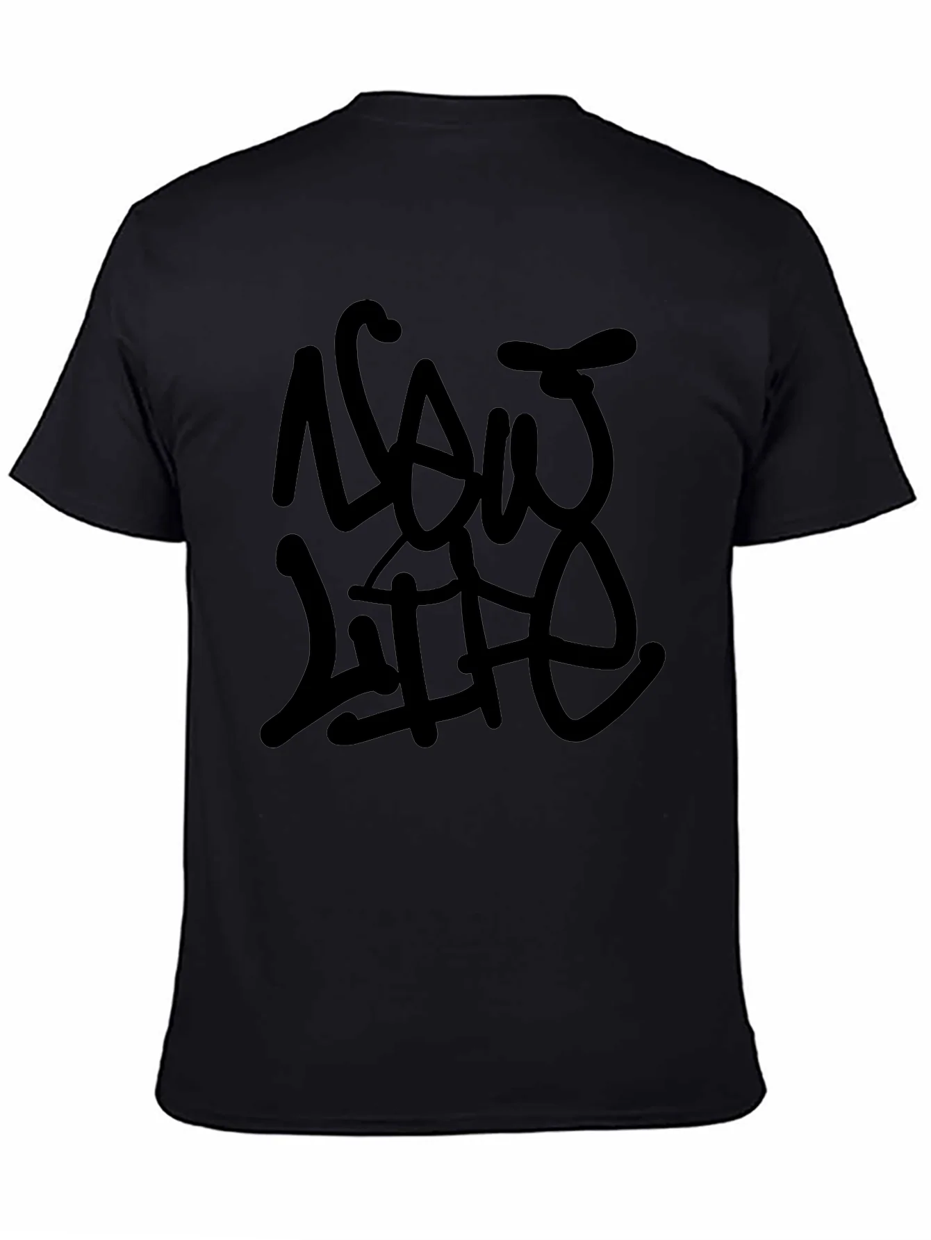 Mens Now Life Black Graphic T-Shirt