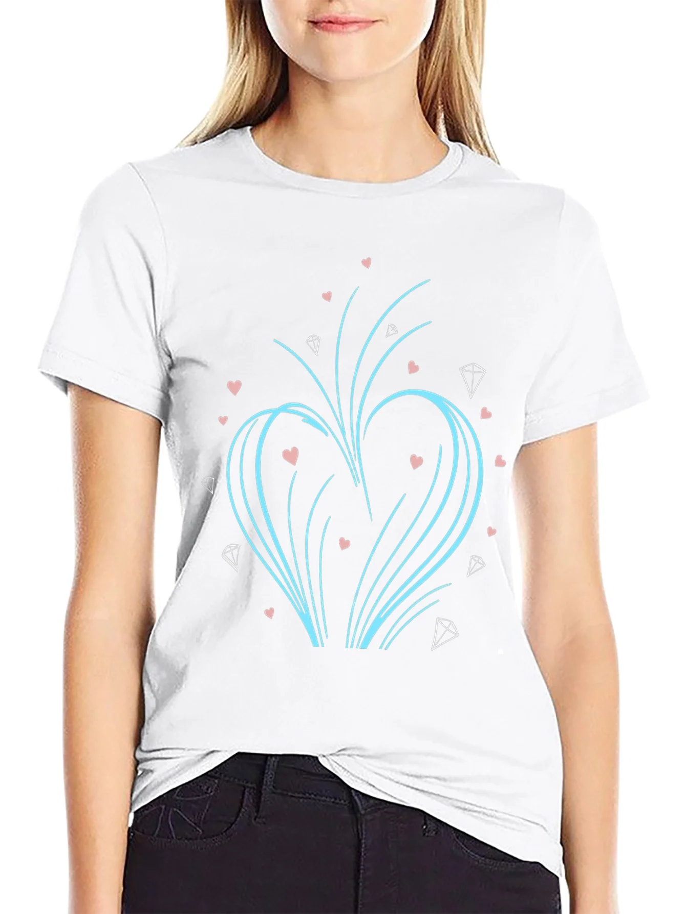 Stylish Heart Sparkle Tee