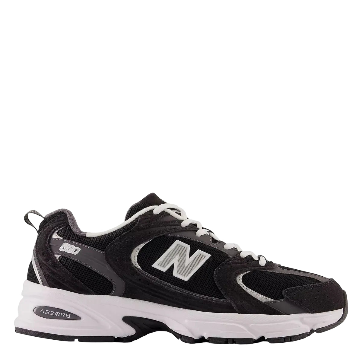 New Balance 530 in Black with Magnet and Silver Metallic