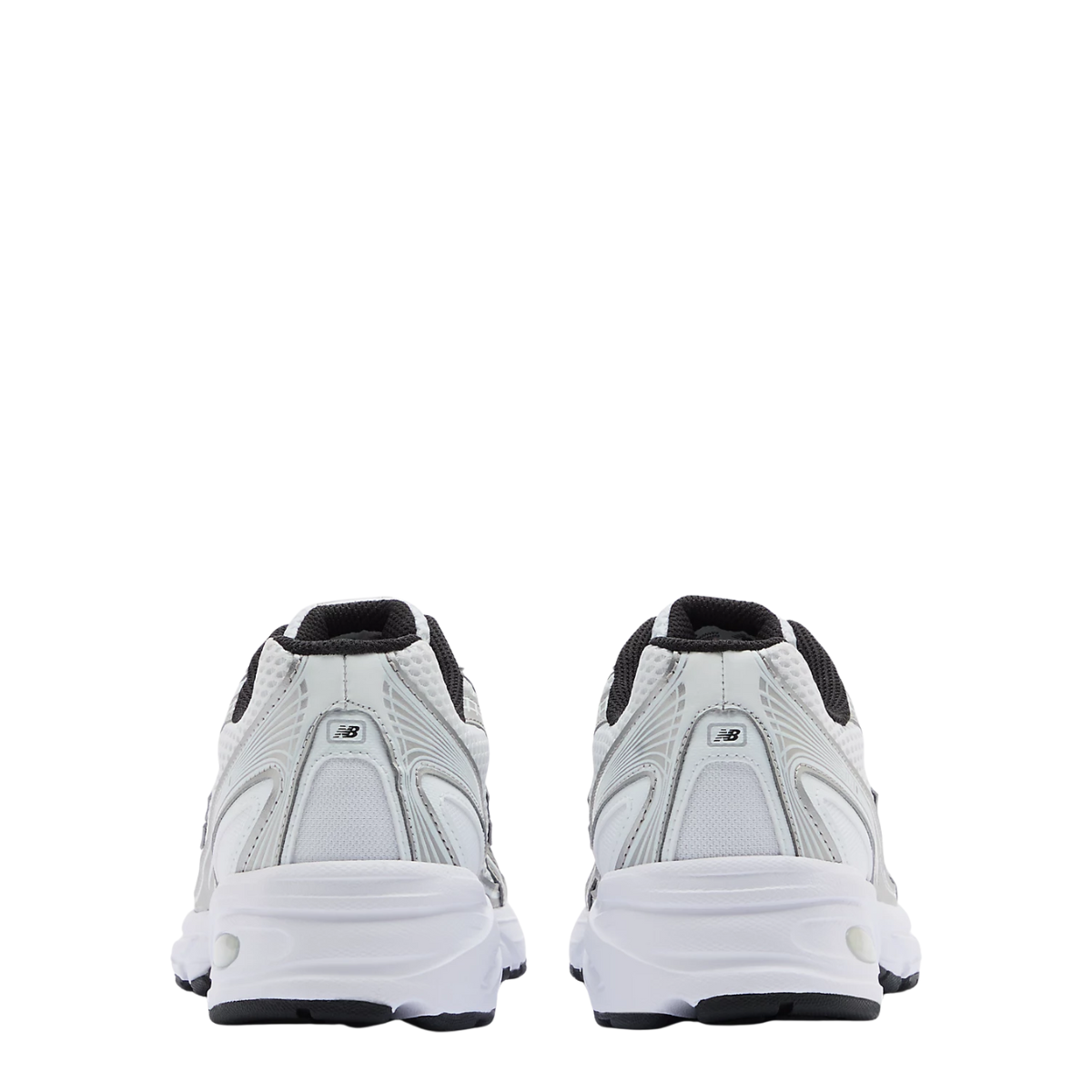 New Balance Women's 740 in White with Metallic Silver and Black
