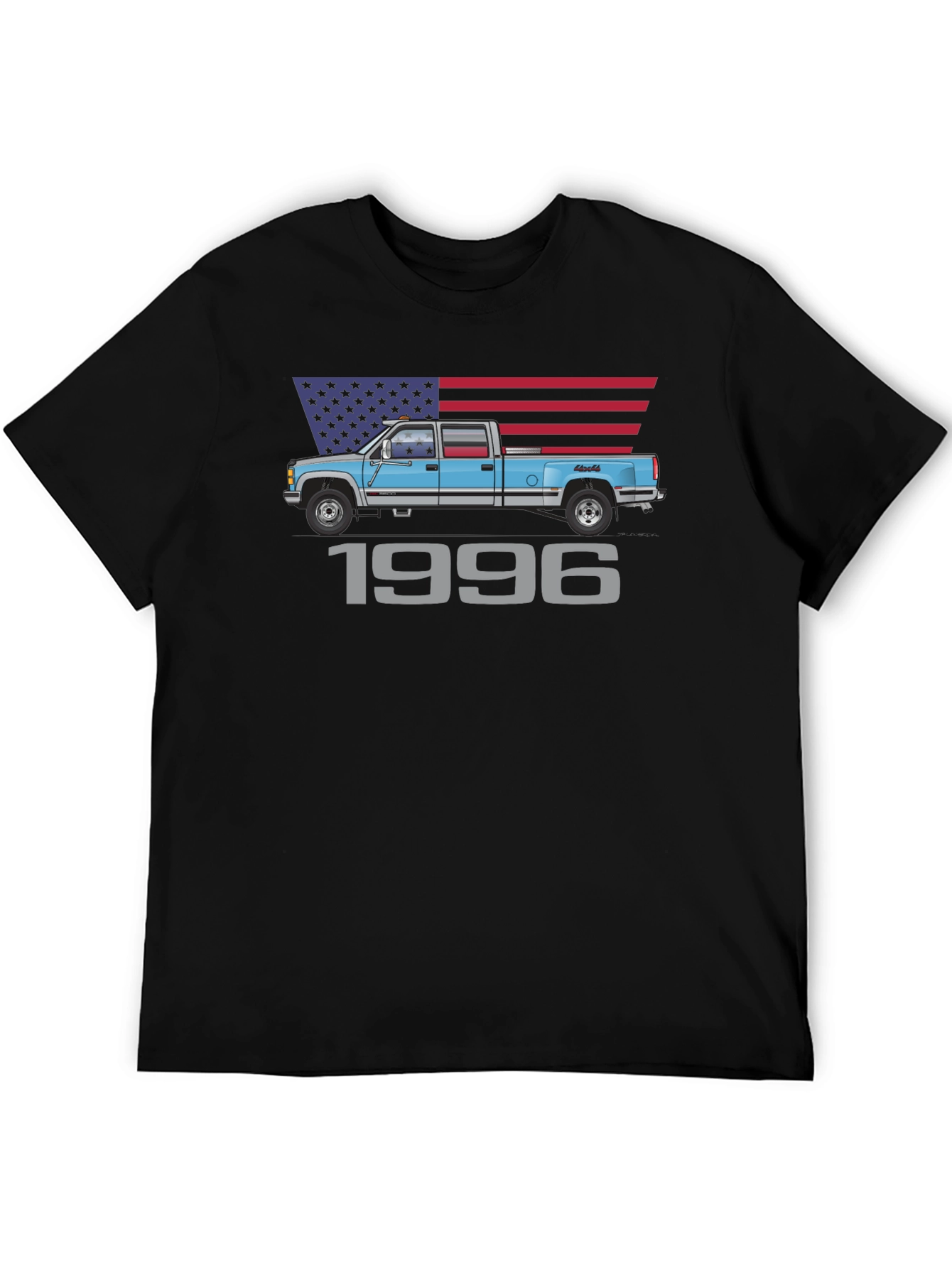 1996 Truck American Flag Graphic T-Shirt
