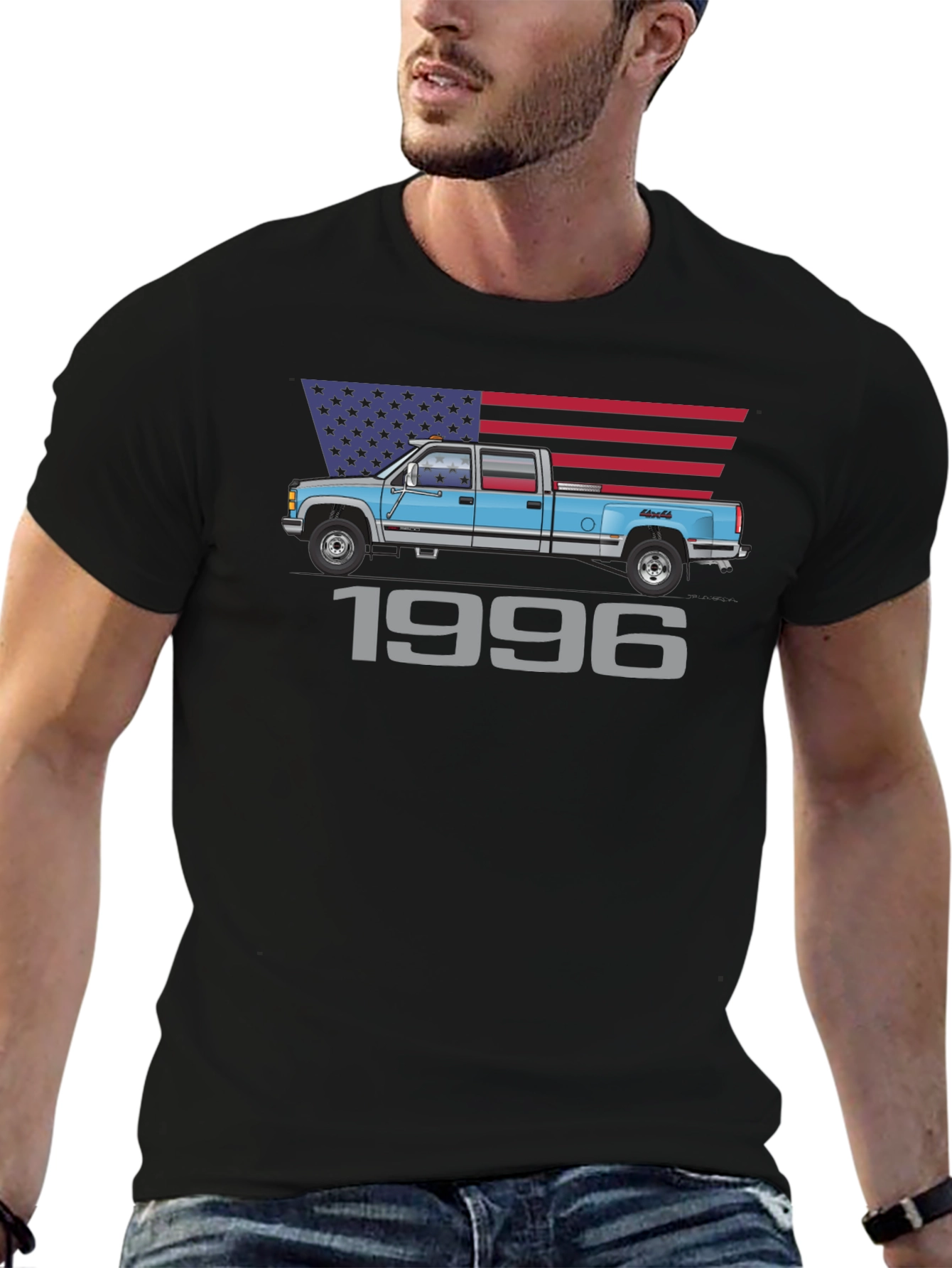 1996 Truck American Flag Graphic T-Shirt