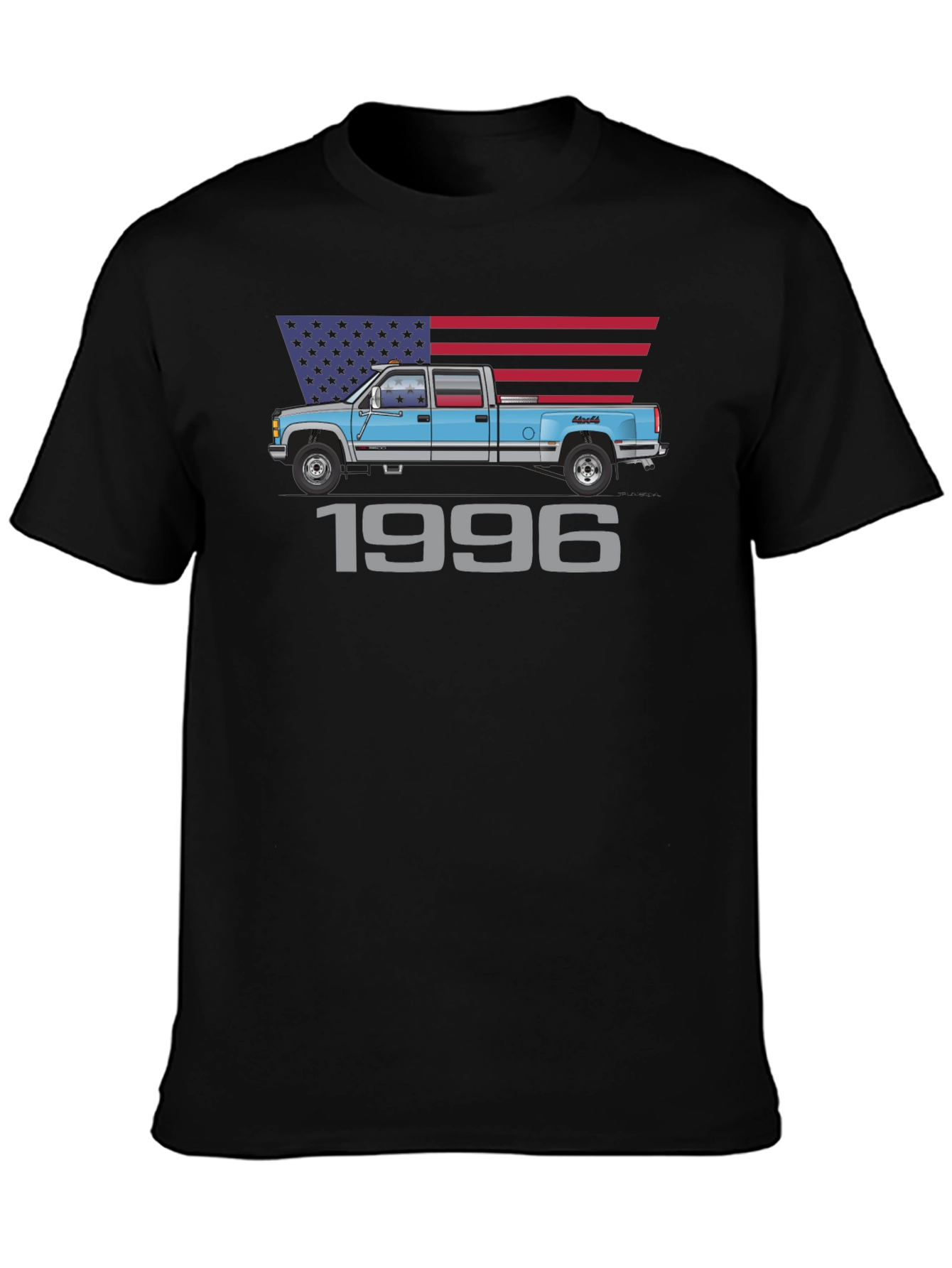 1996 Truck American Flag Graphic T-Shirt