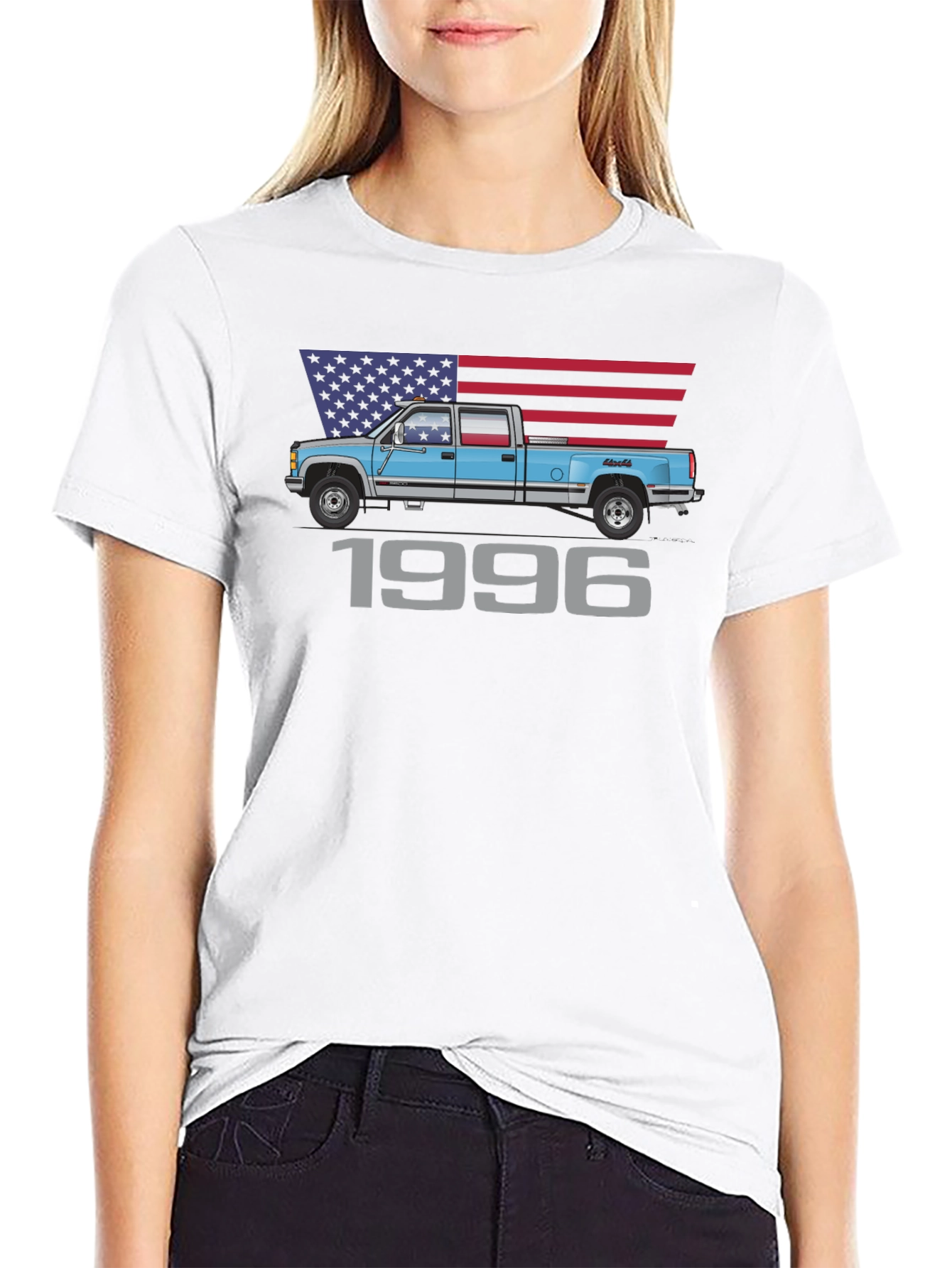 1996 Truck American Flag Graphic T-Shirt