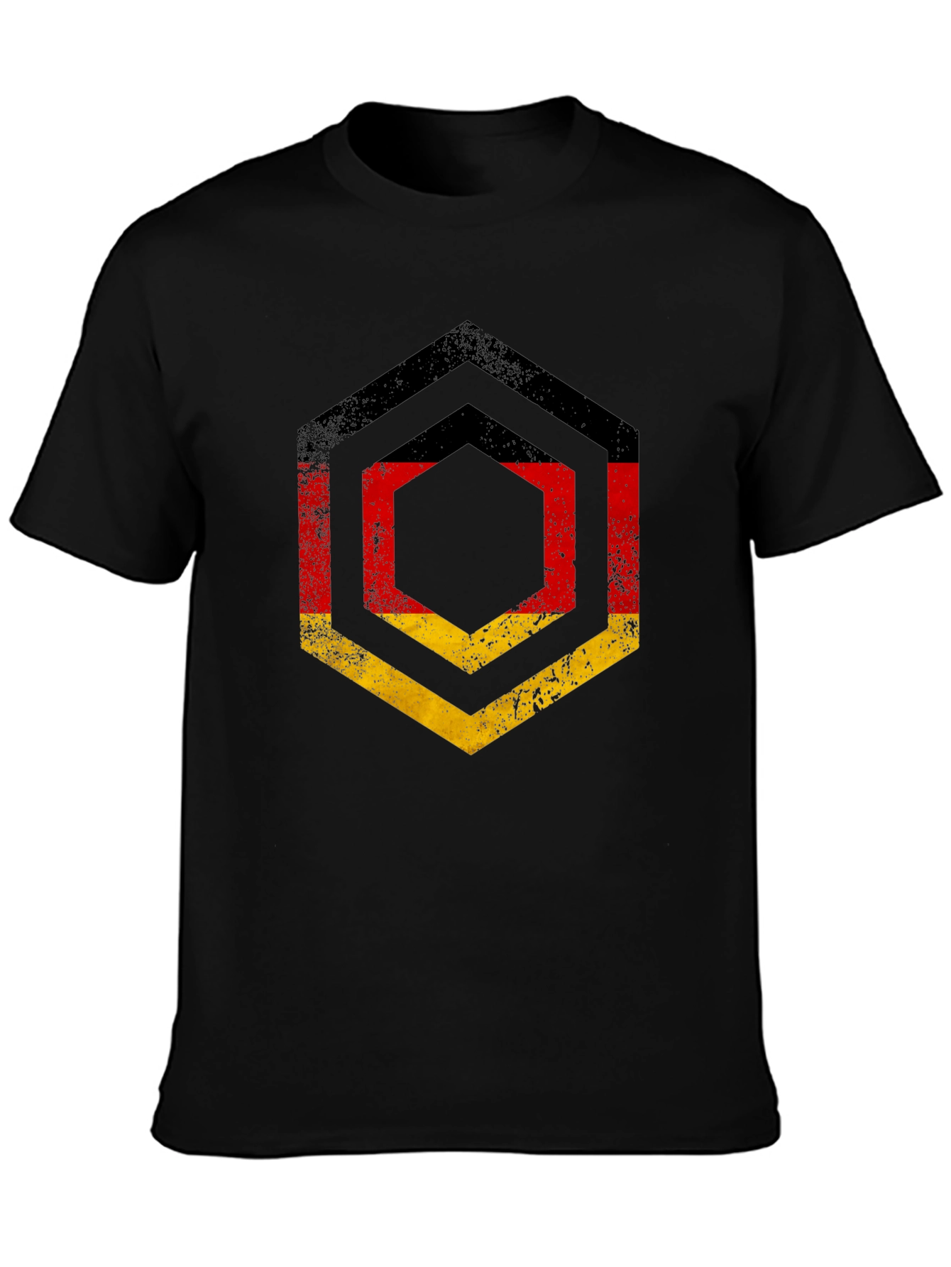 German Flag Hexagon Graphic T-Shirt