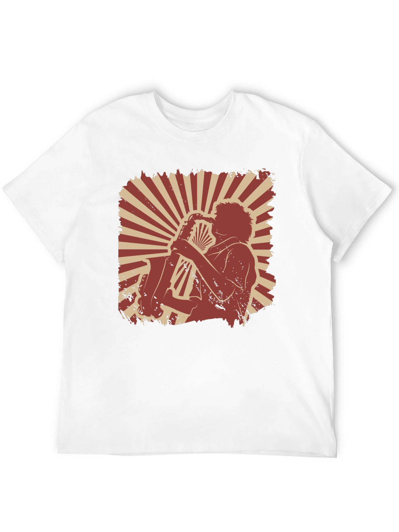 Saxophone Player Graphic Black T-Shirt