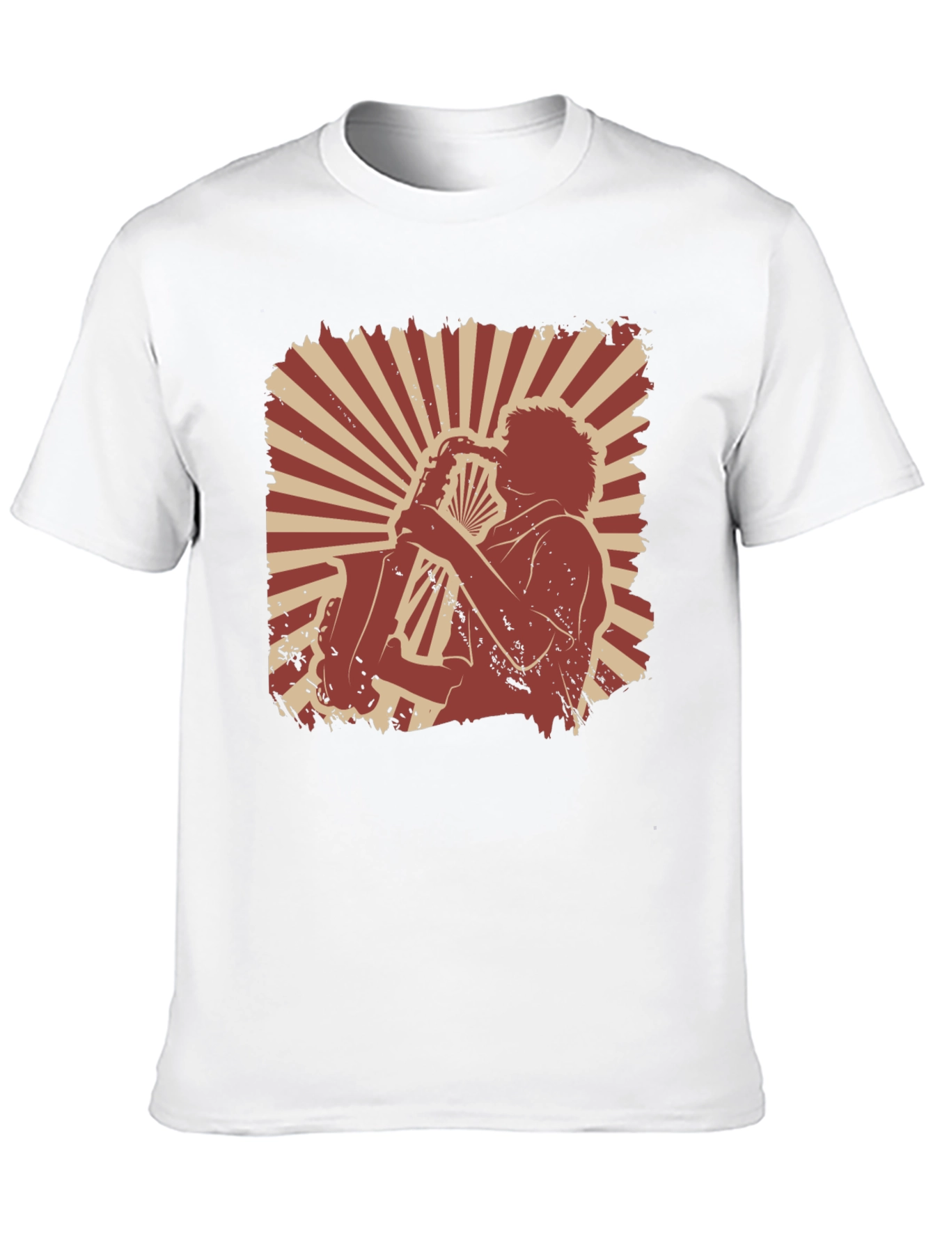 Saxophone Player Graphic Black T-Shirt