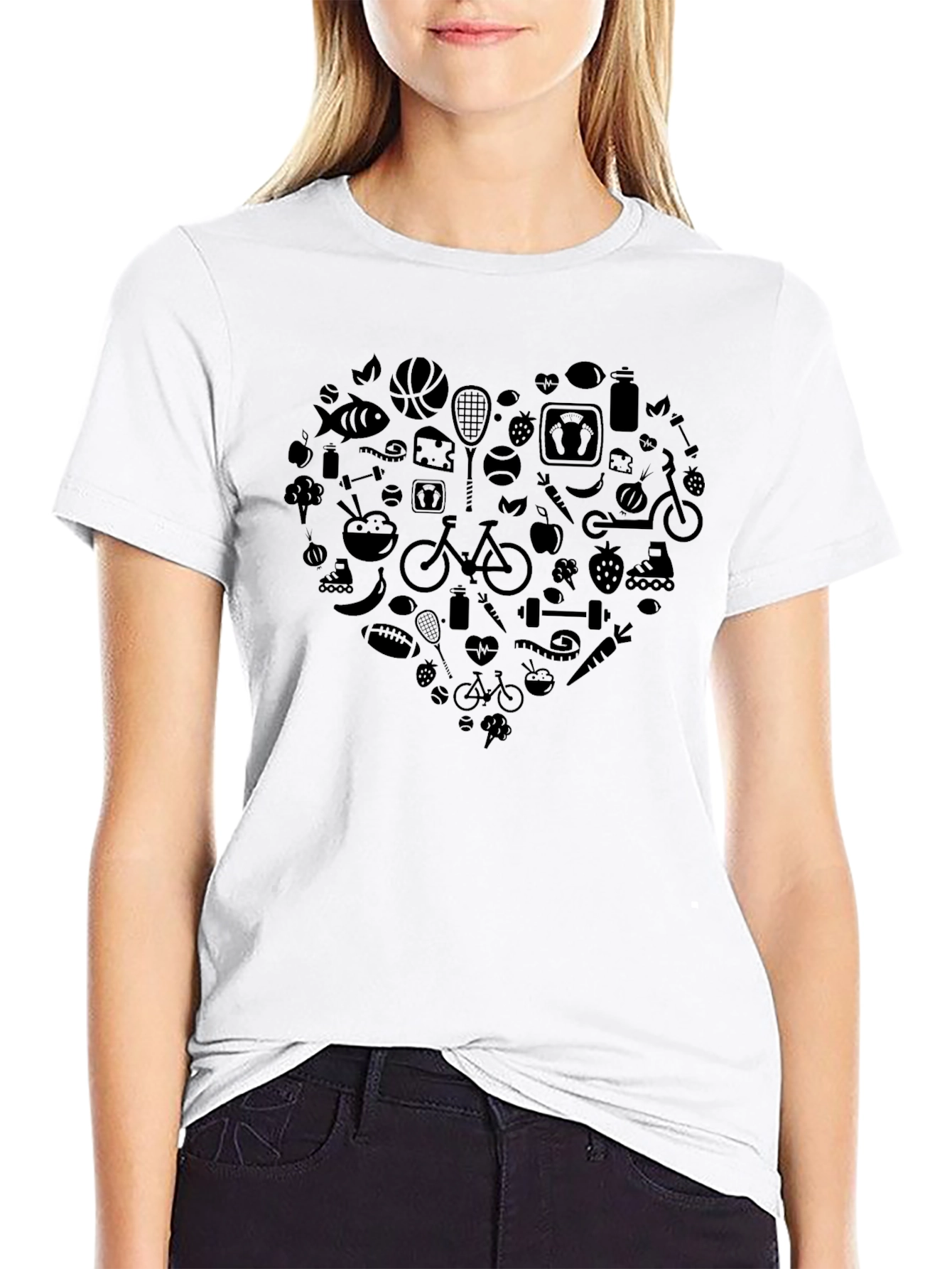 Healthy Lifestyle Heart Graphic T-Shirt