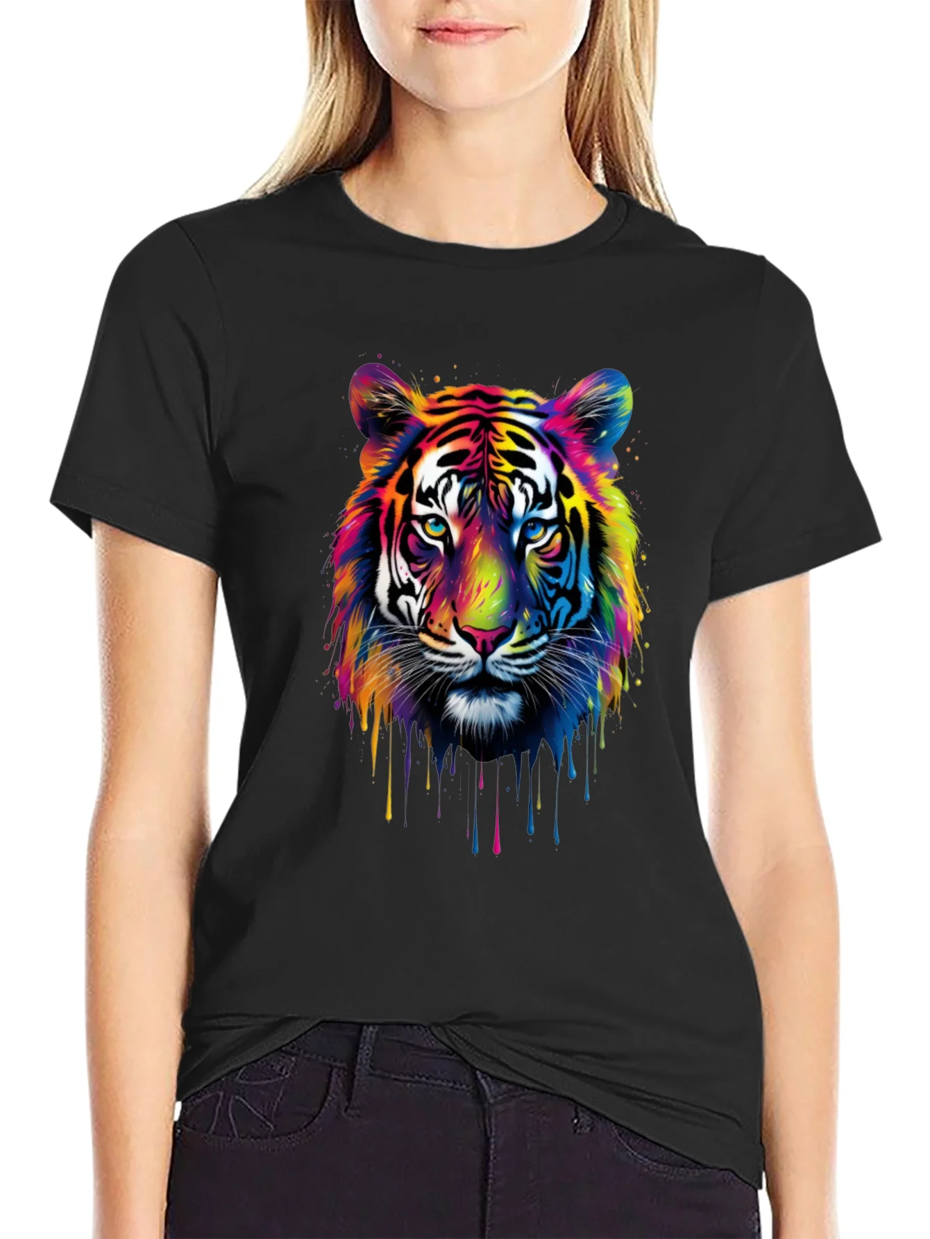Colorful Tiger Graphic T-Shirt