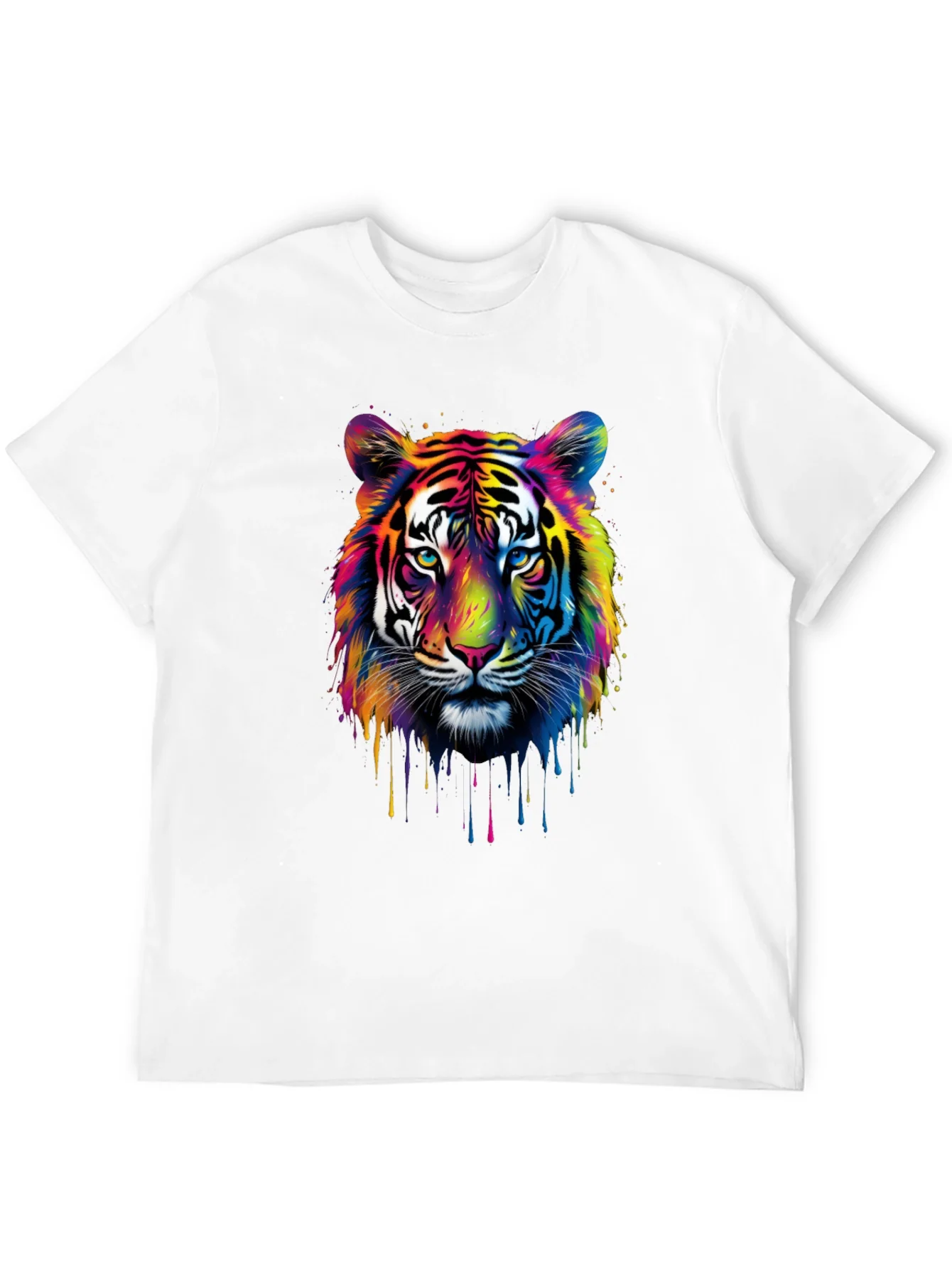 Colorful Tiger Graphic T-Shirt