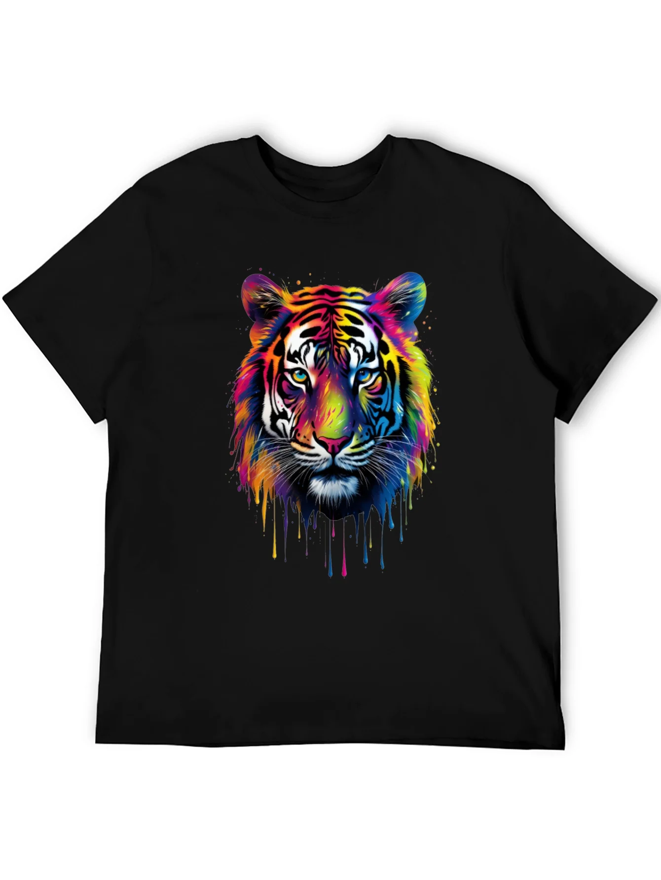 Colorful Tiger Graphic T-Shirt