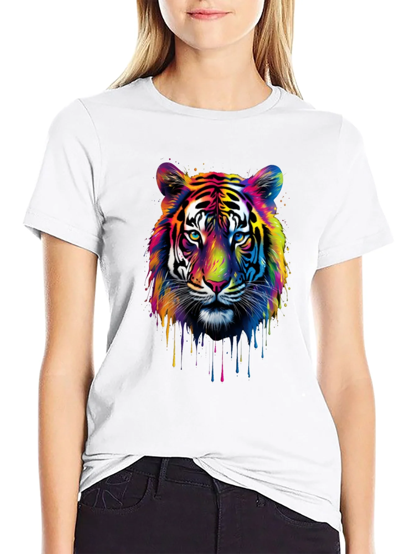Colorful Tiger Graphic T-Shirt