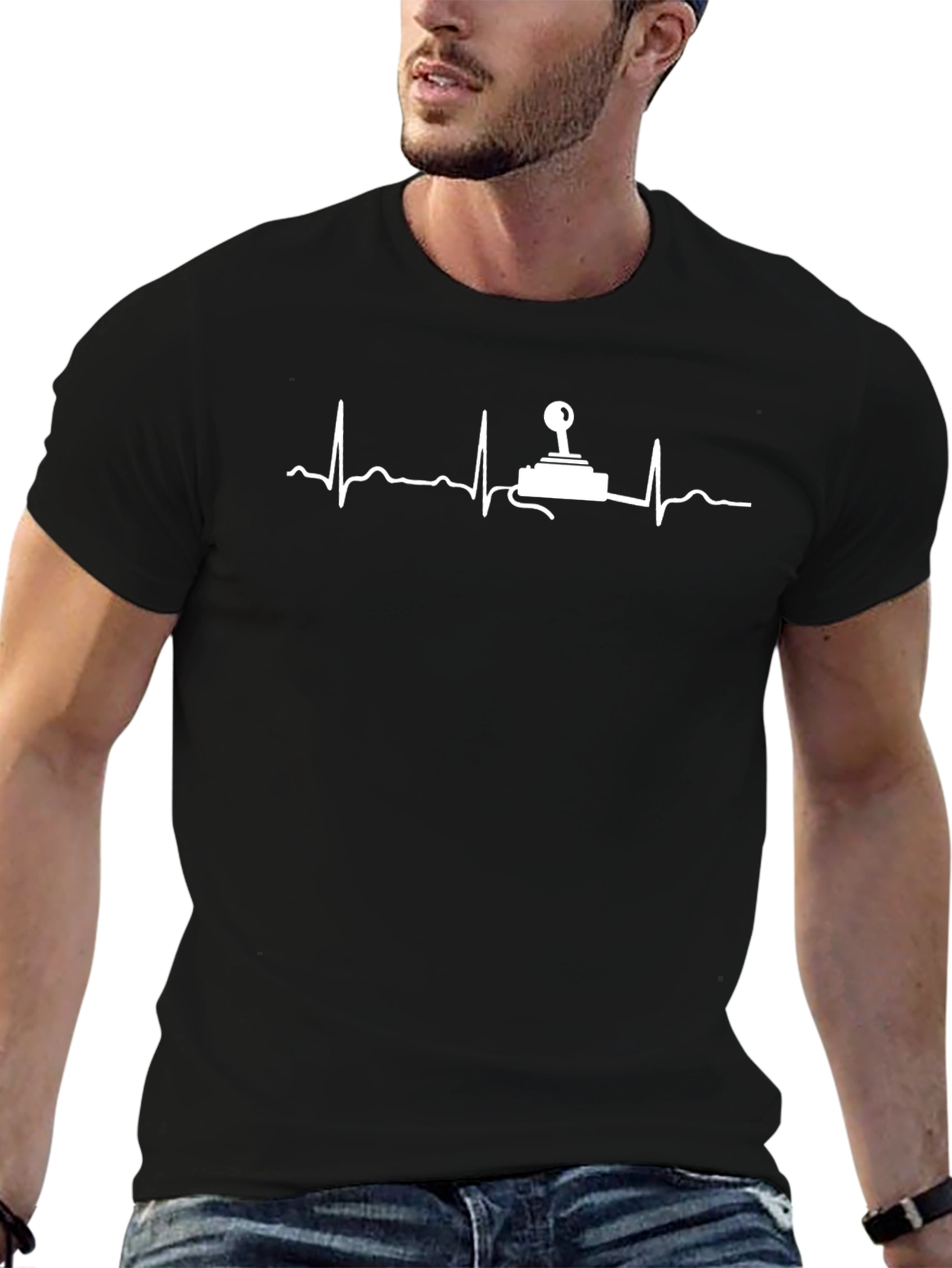 Gamer Heartbeat T-Shirt - Black Graphic Tee