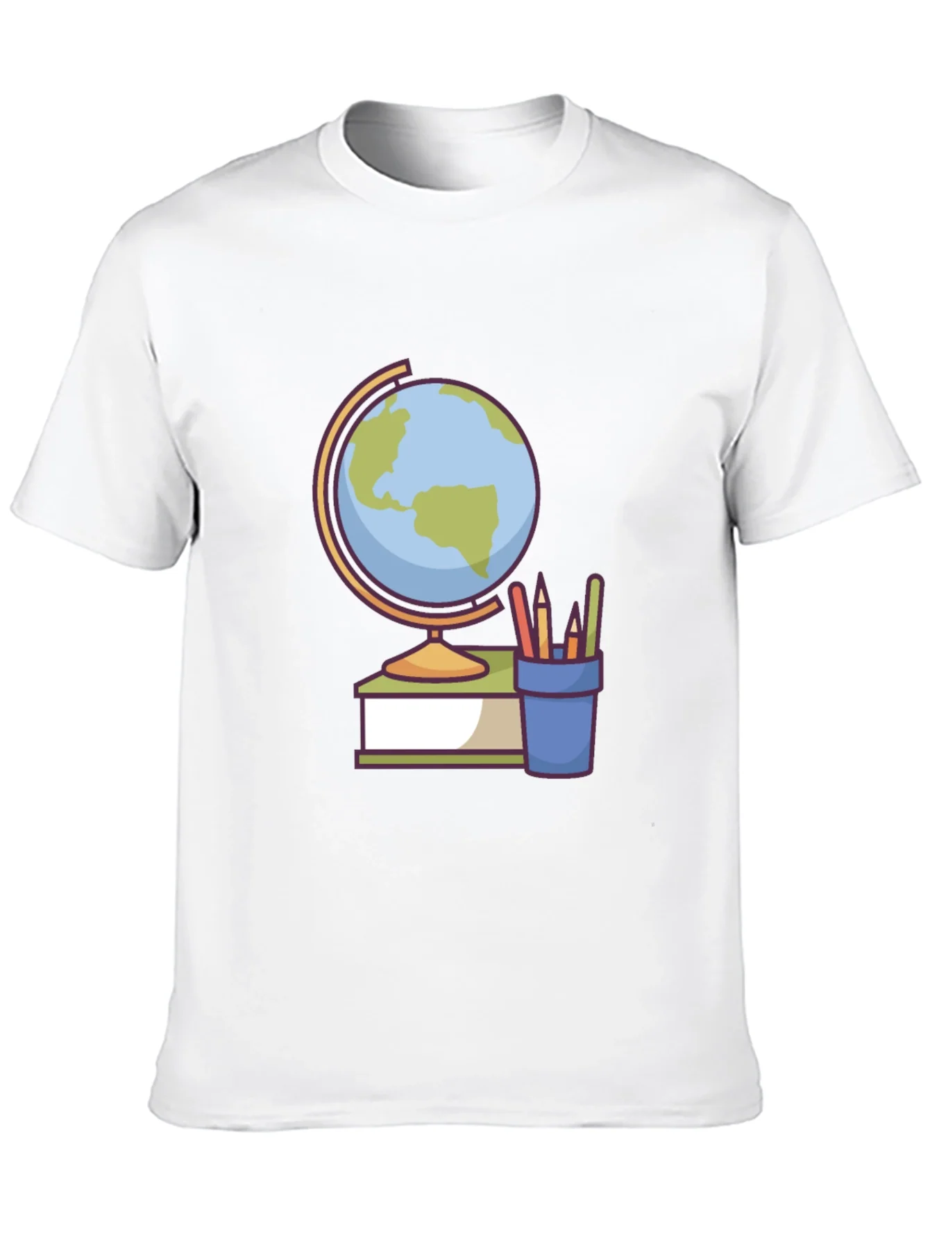 Globe and School Supplies Graphic Tee