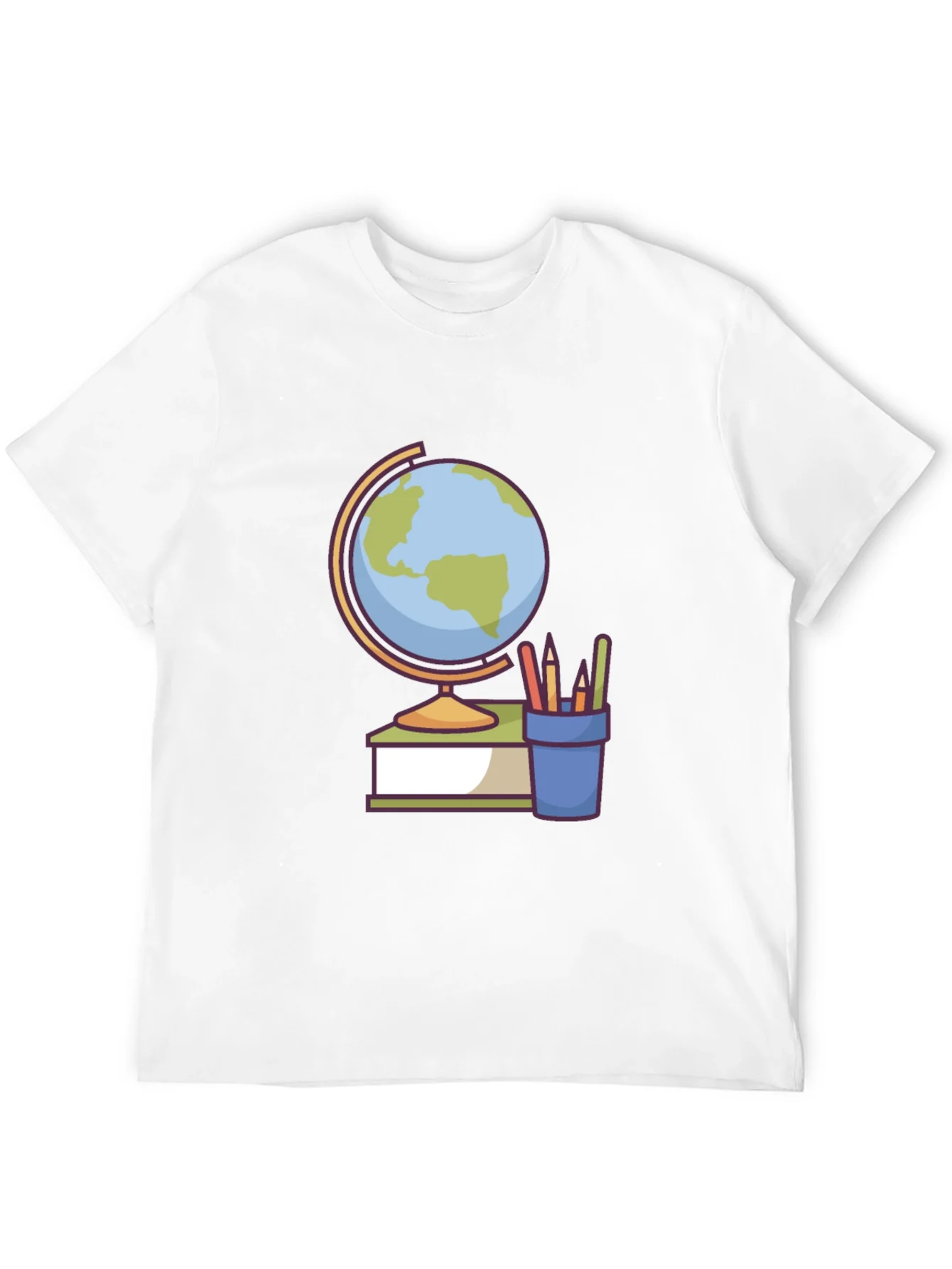 Globe and School Supplies Graphic Tee