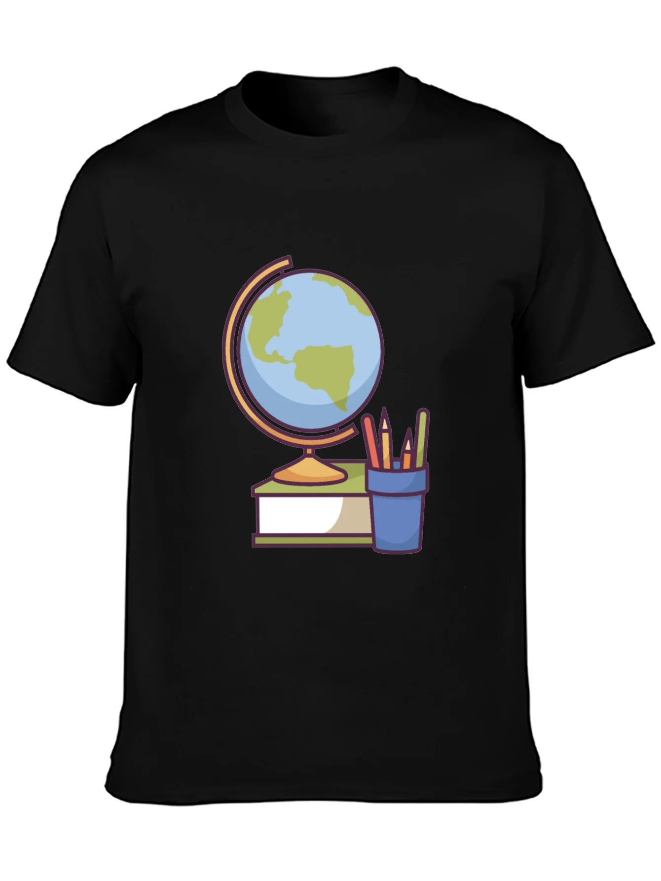 Globe and School Supplies Graphic Tee
