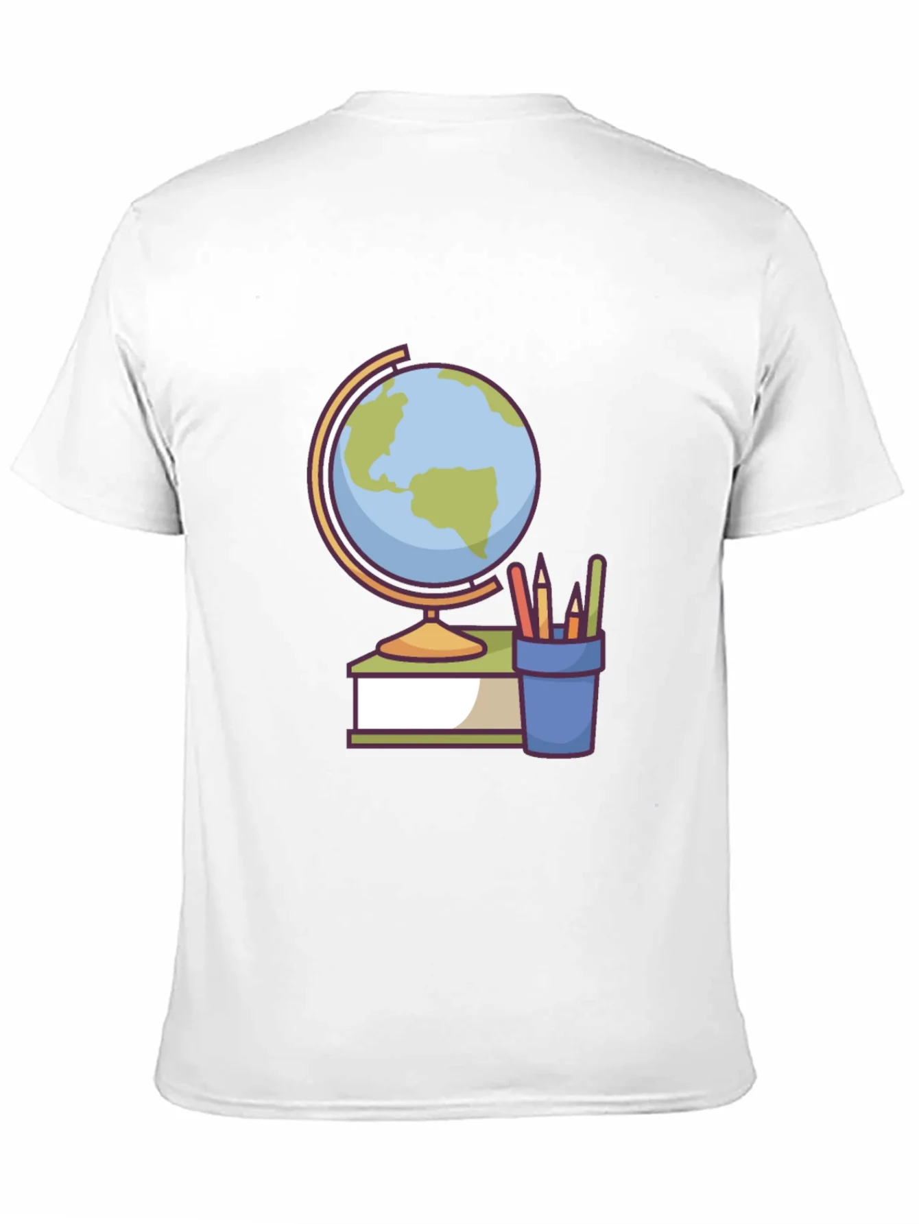 Globe and School Supplies Graphic Tee