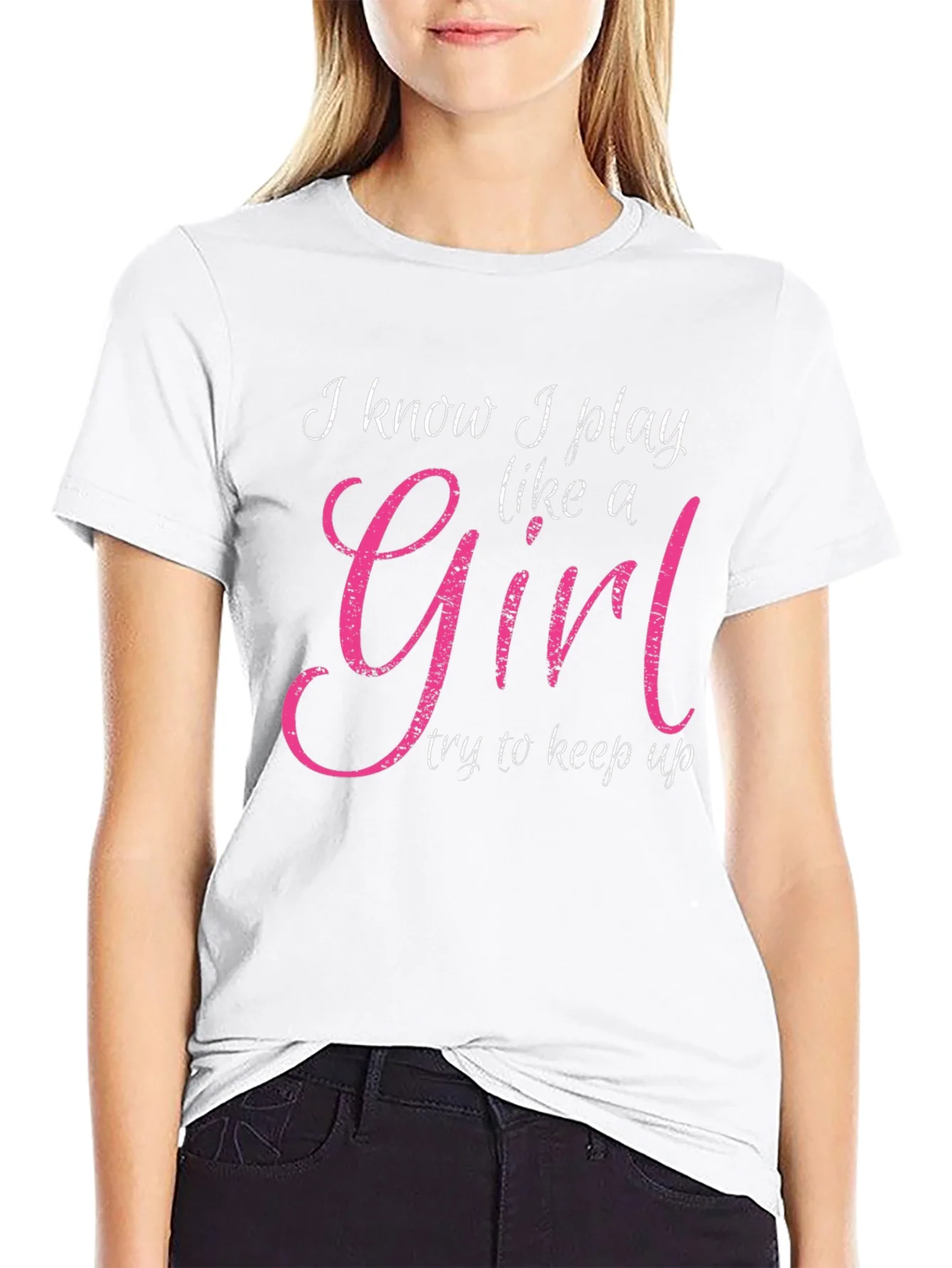I Play Like A Girl T-Shirt - Black