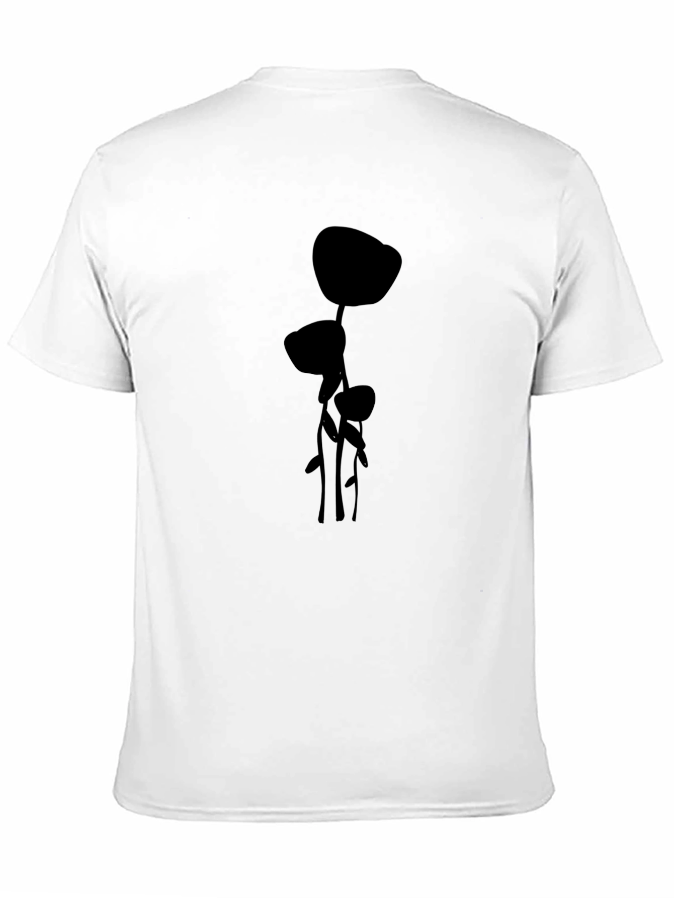 Modern Plant Graphic Black T-Shirt