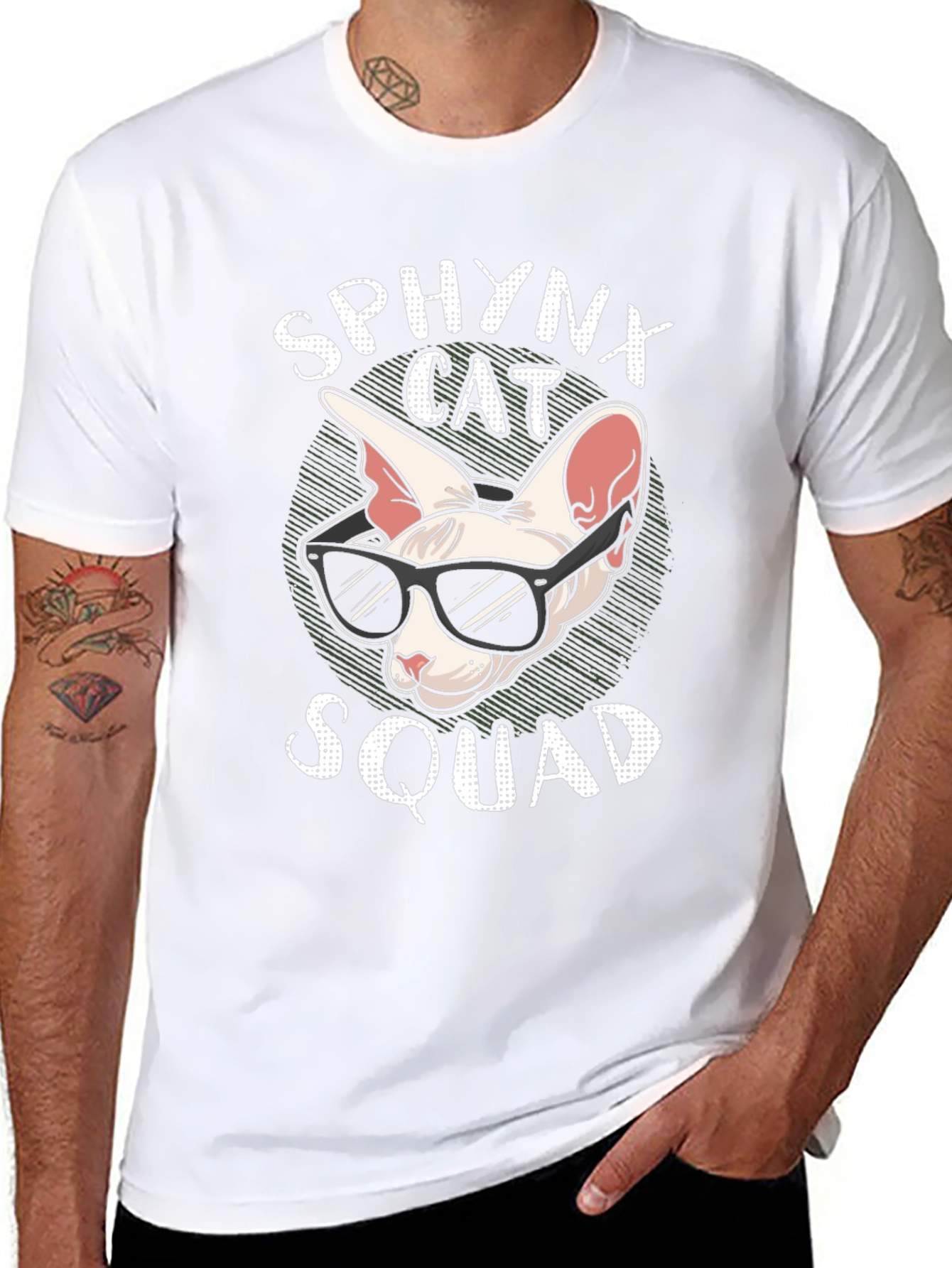 Sphynx Cat Squad Graphic T-Shirt