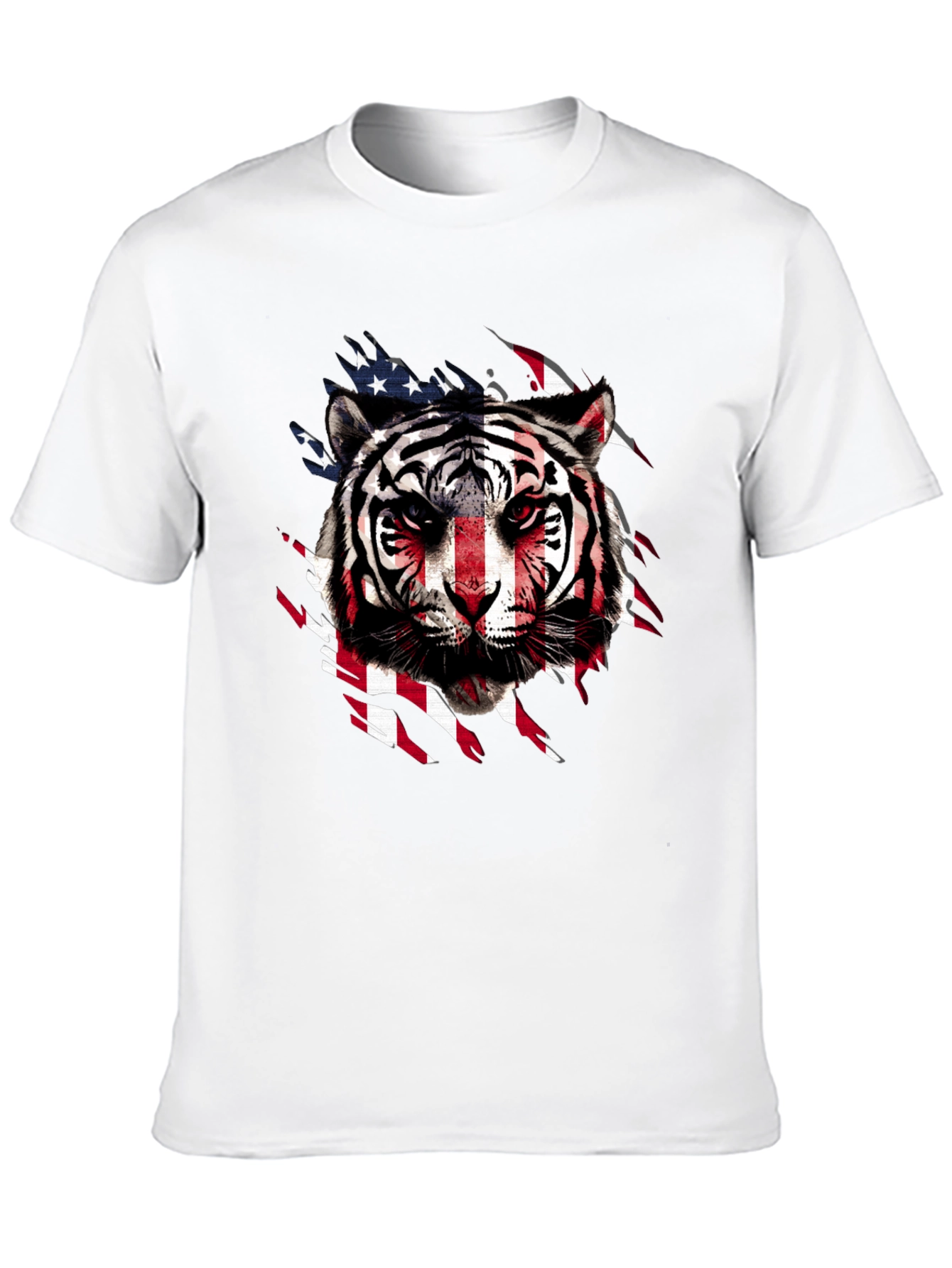 American Flag Tiger Graphic T-Shirt