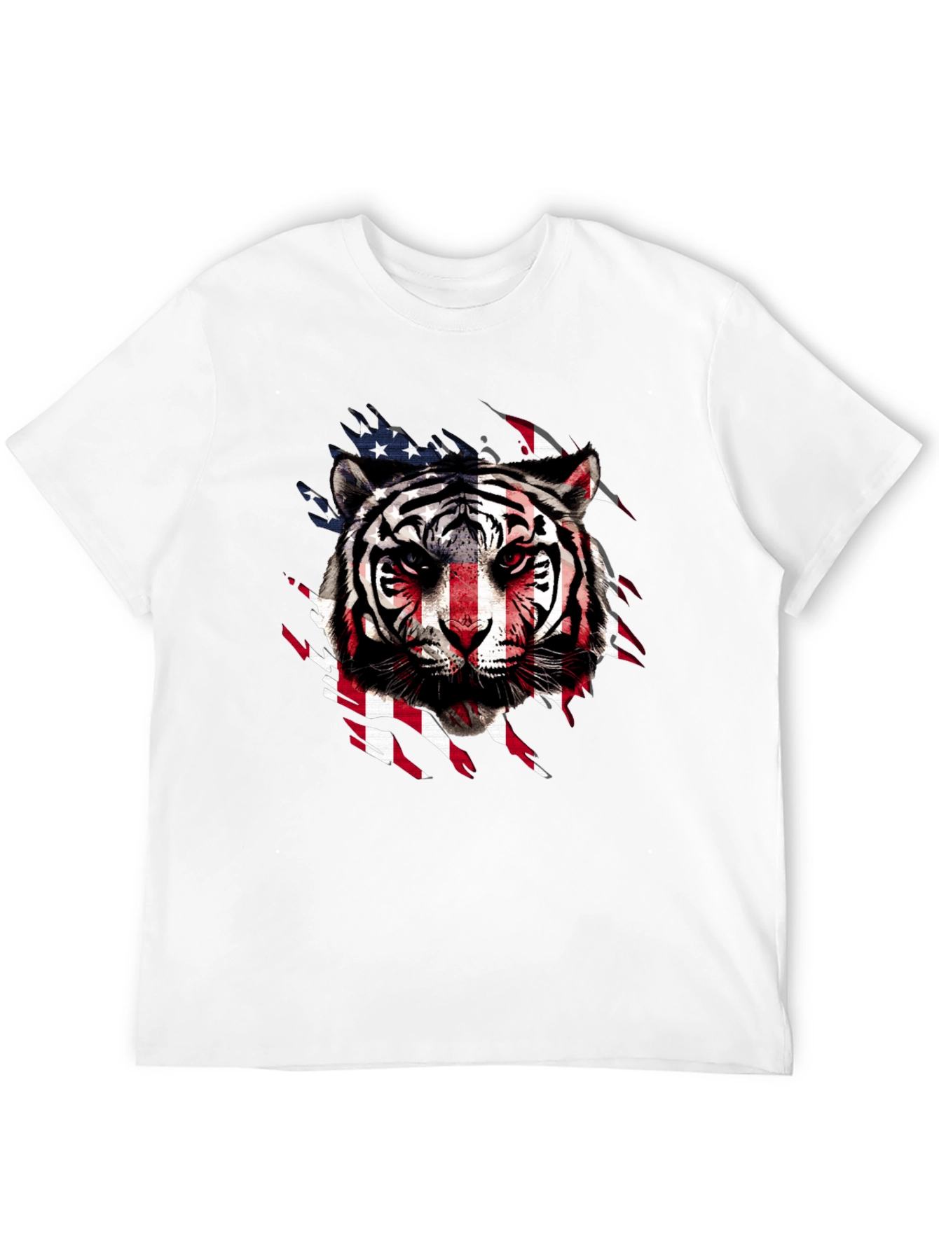 American Flag Tiger Graphic T-Shirt