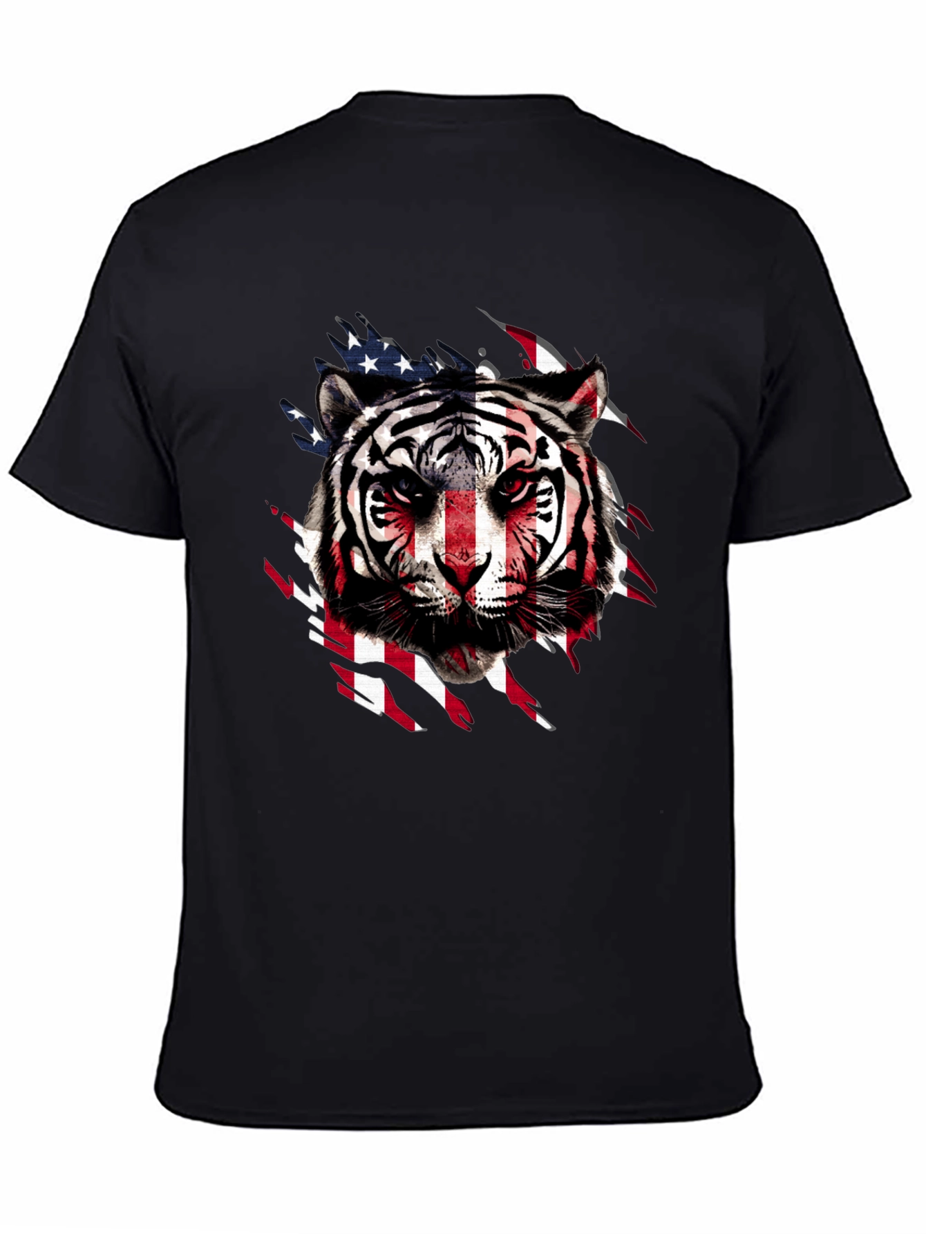 American Flag Tiger Graphic T-Shirt