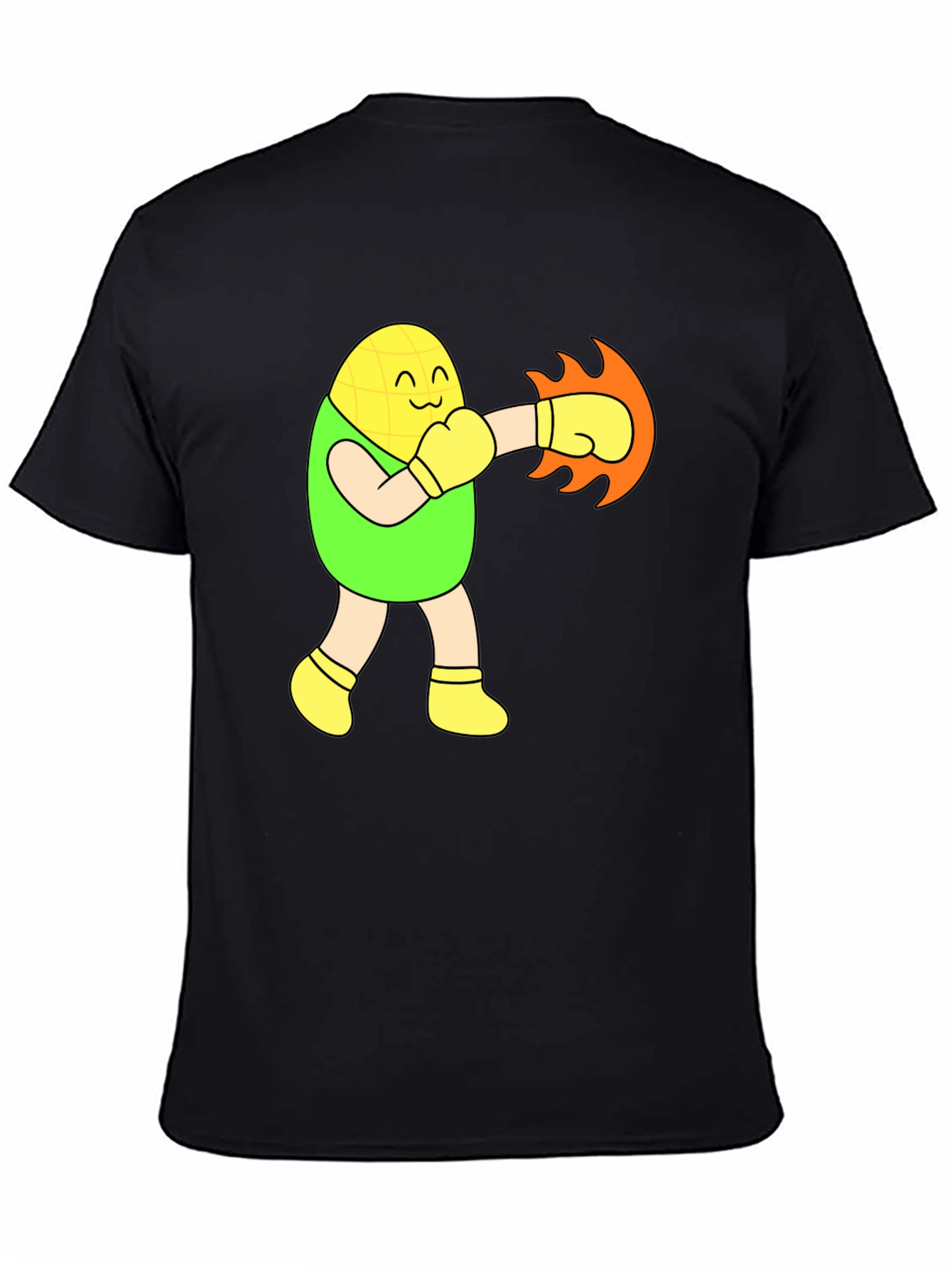 Funny Corn Boxer Black T-Shirt