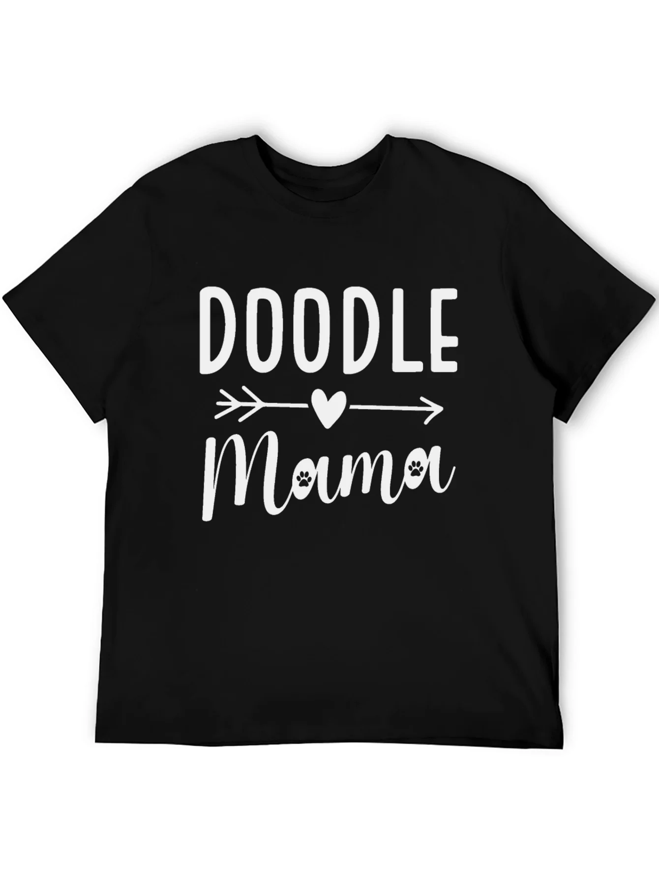 Doodle Mama Black T-Shirt with Heart Arrow Design