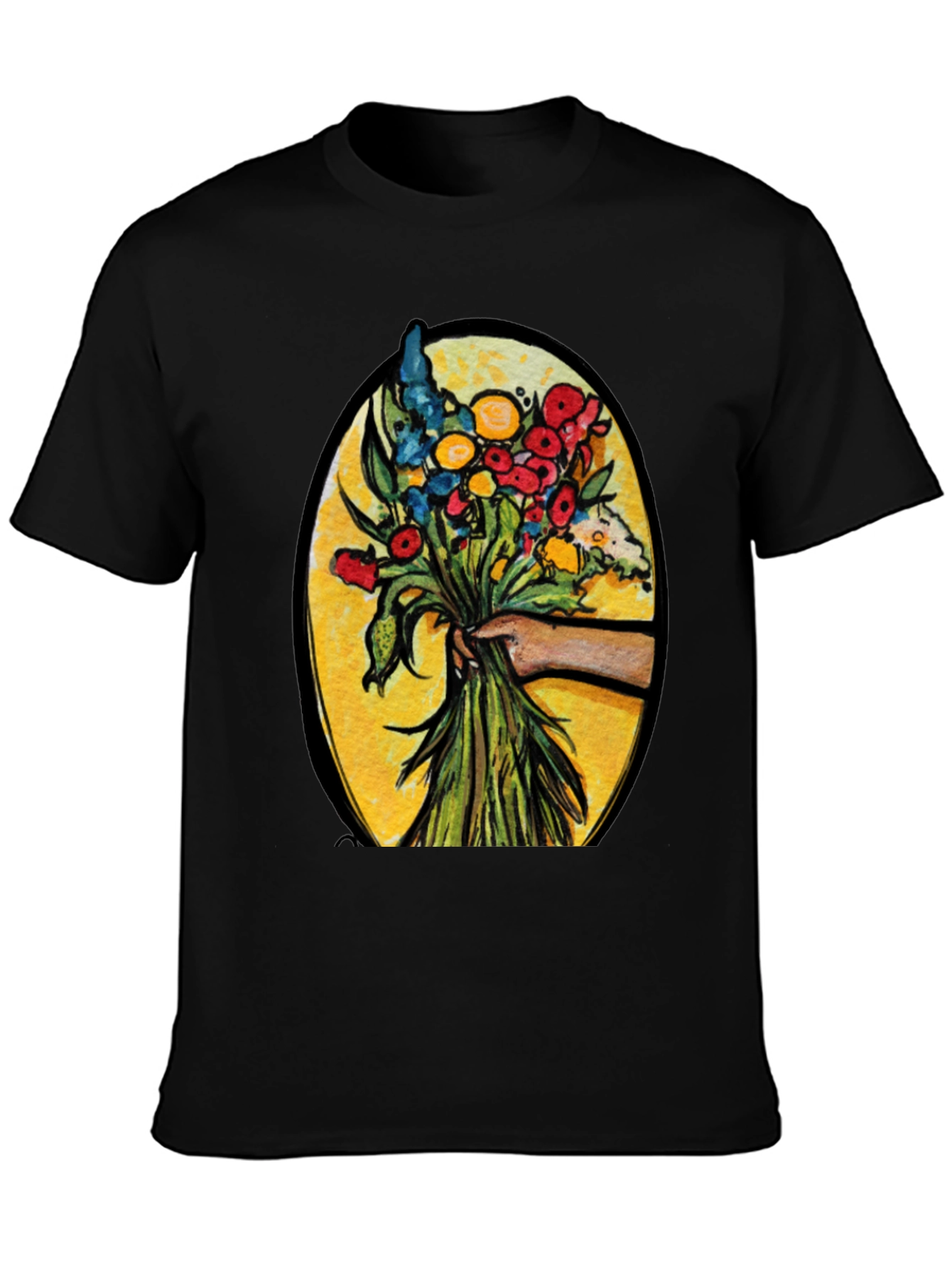 Floral Bouquet Graphic T-Shirt - Artistic Design