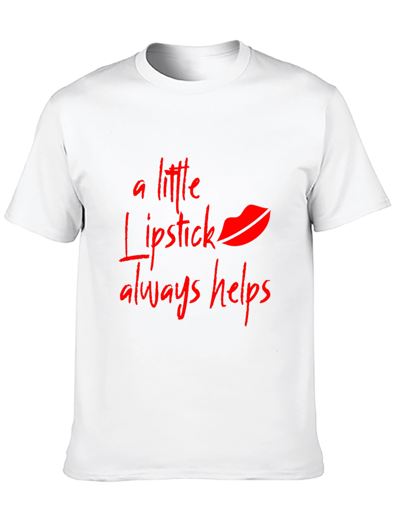 Lipstick Helps Mens Black T-Shirt