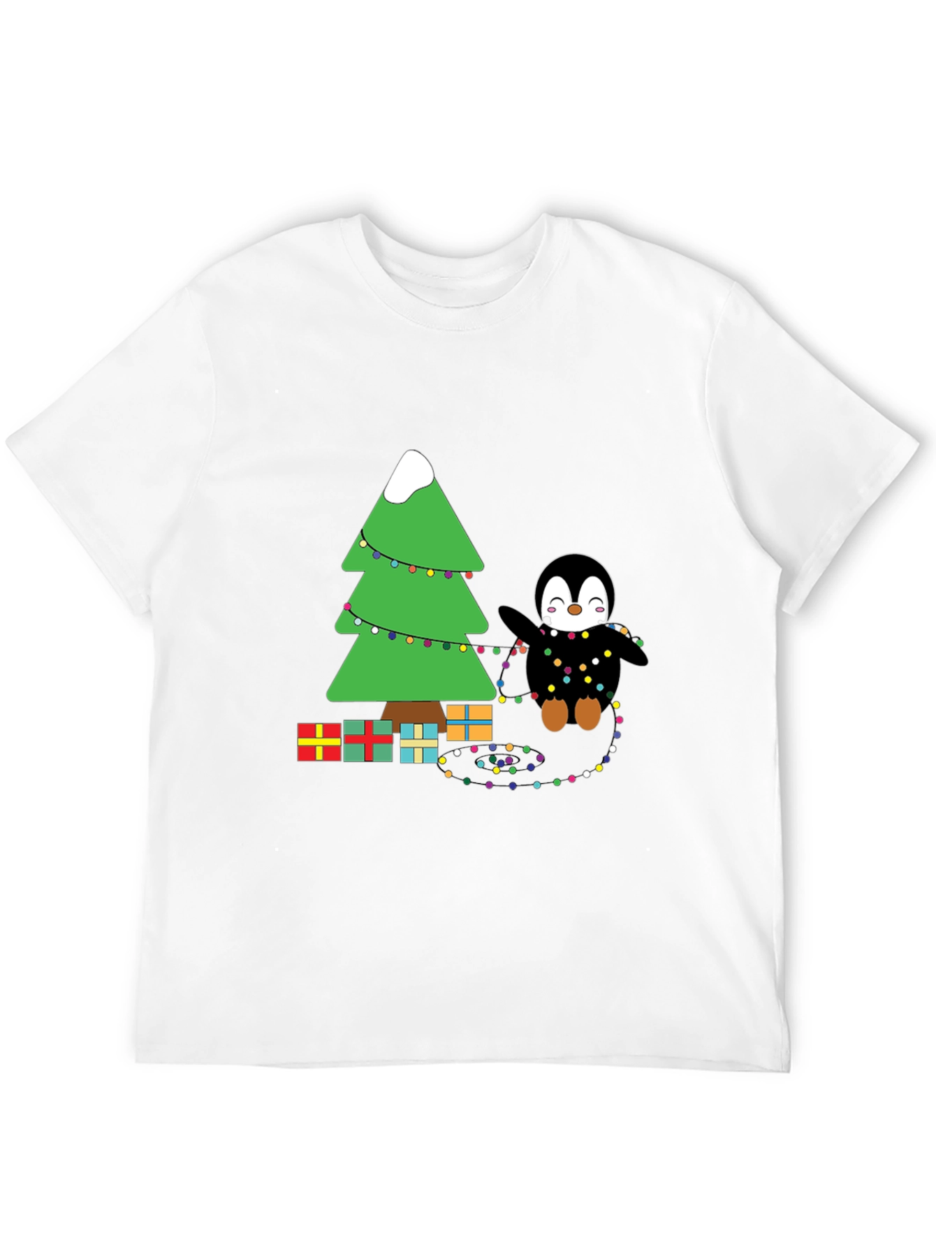 Festive Penguin Christmas Tree T-Shirt