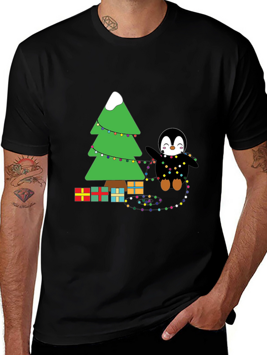 Festive Penguin Christmas Tree T-Shirt