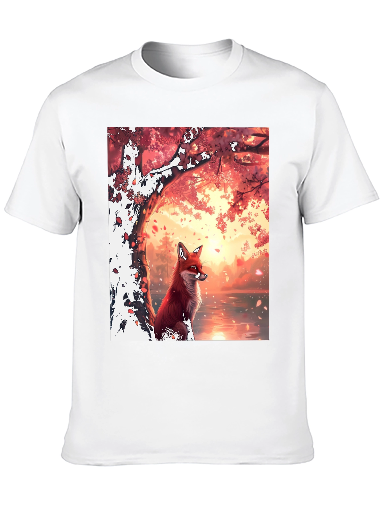 Fox in Autumn Scene Graphic Tee
