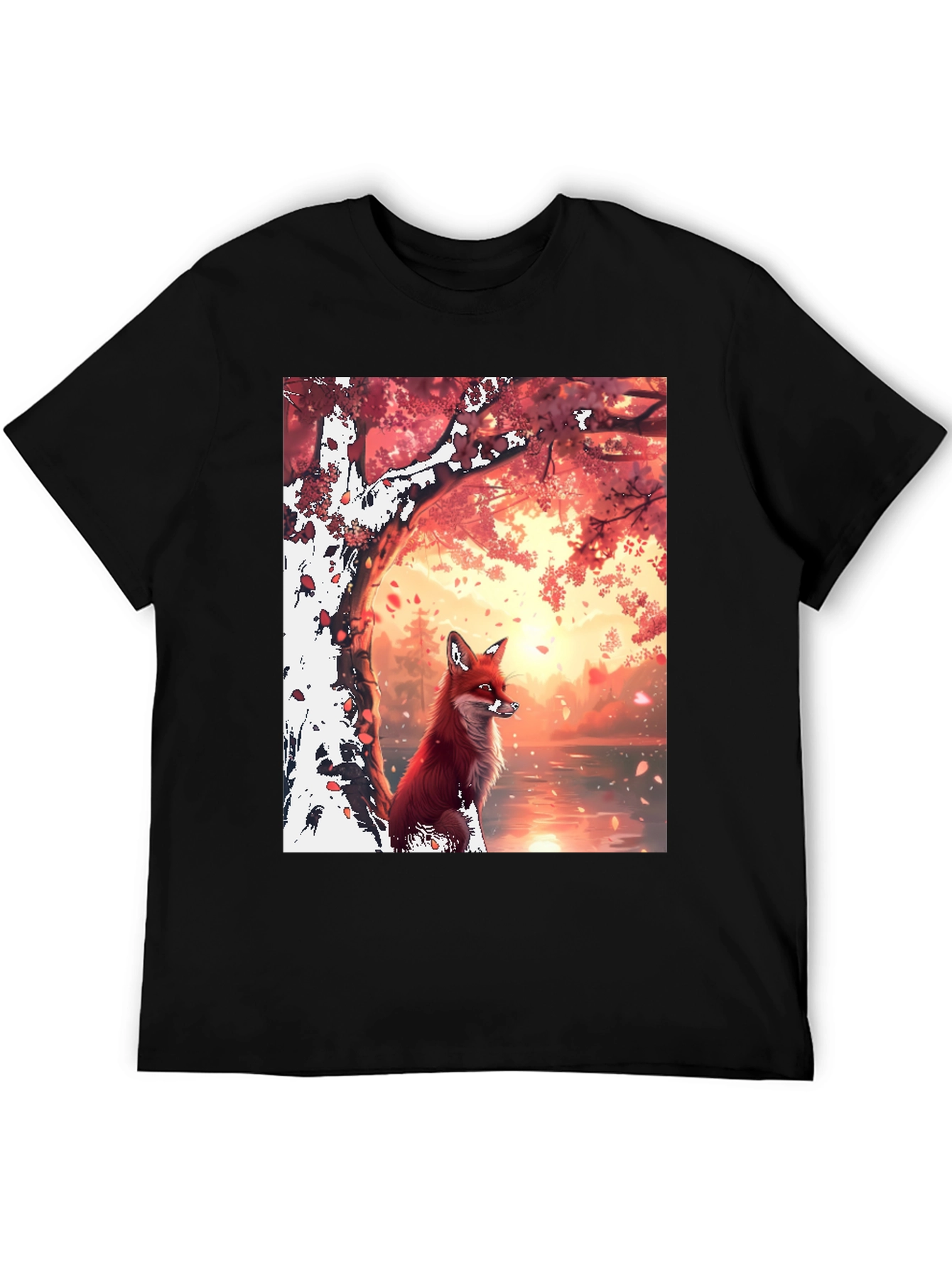 Fox in Autumn Scene Graphic Tee