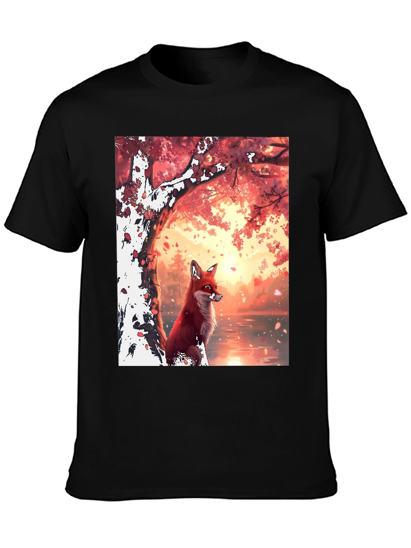 Fox in Autumn Scene Graphic Tee