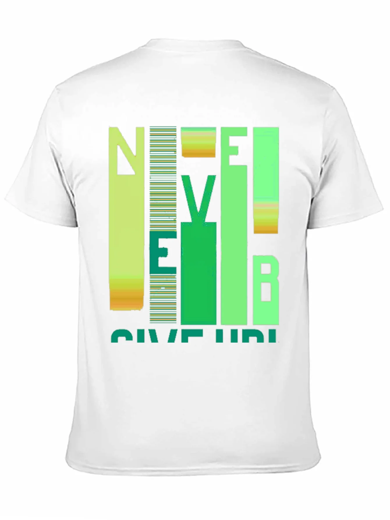 Never Give Up Graphic Print Crew Neck T-Shirt