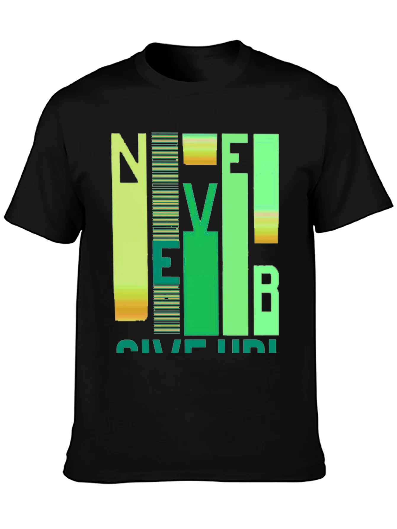 Never Give Up Graphic Print Crew Neck T-Shirt