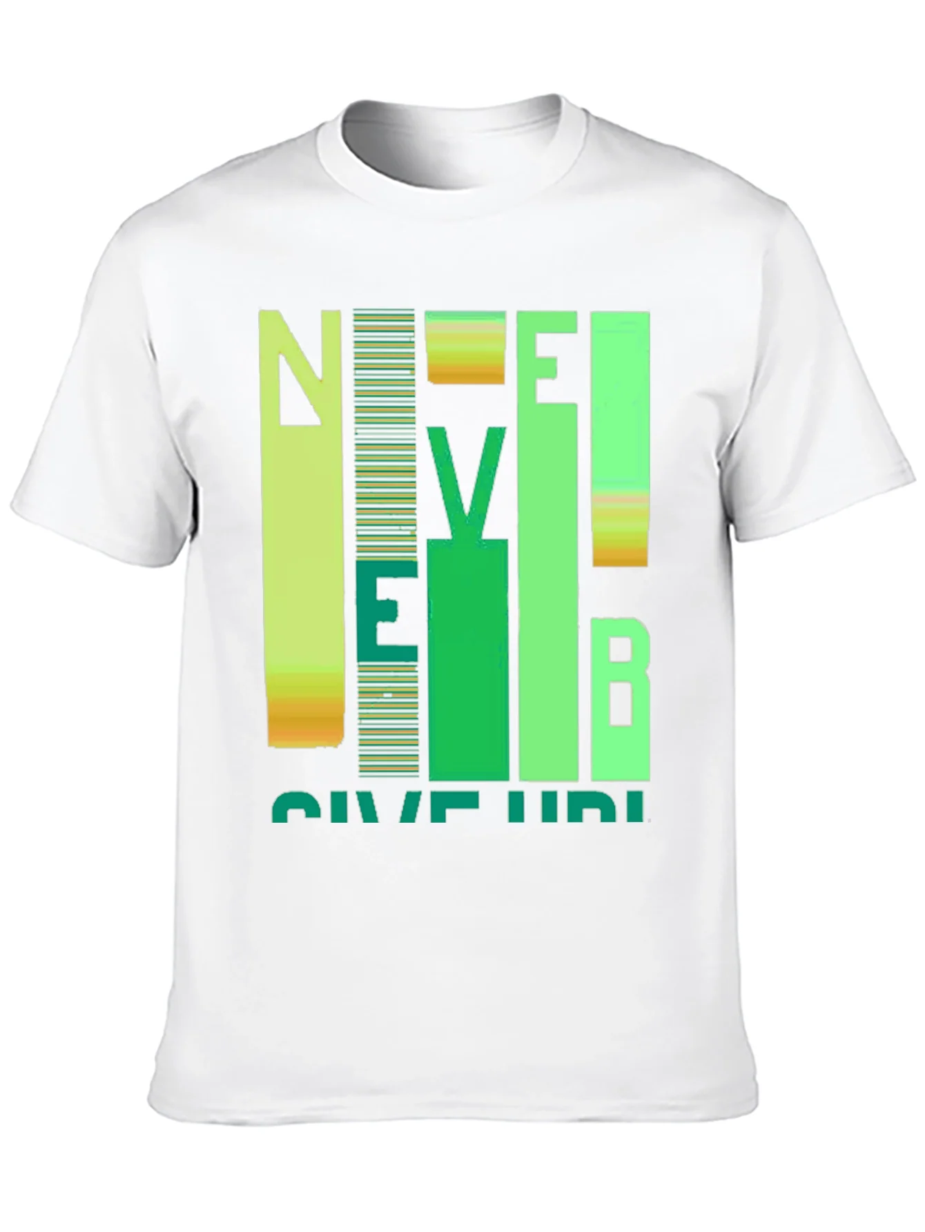 Never Give Up Graphic Print Crew Neck T-Shirt