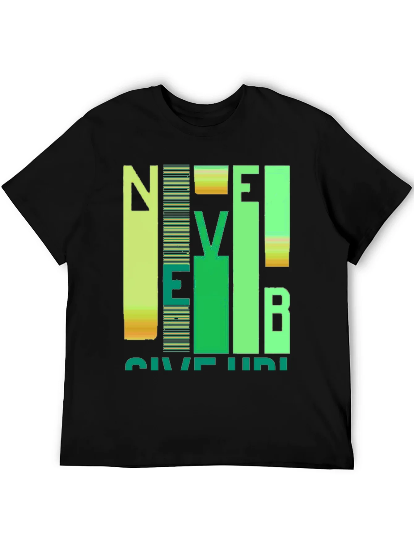 Never Give Up Graphic Print Crew Neck T-Shirt