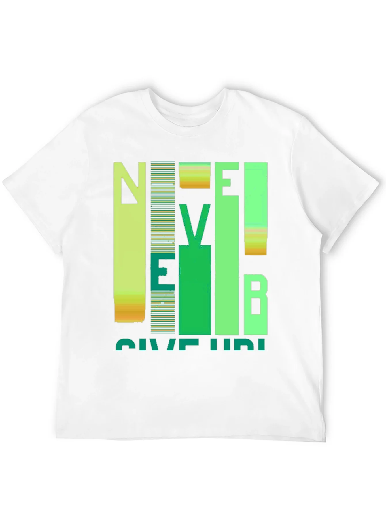 Never Give Up Graphic Print Crew Neck T-Shirt