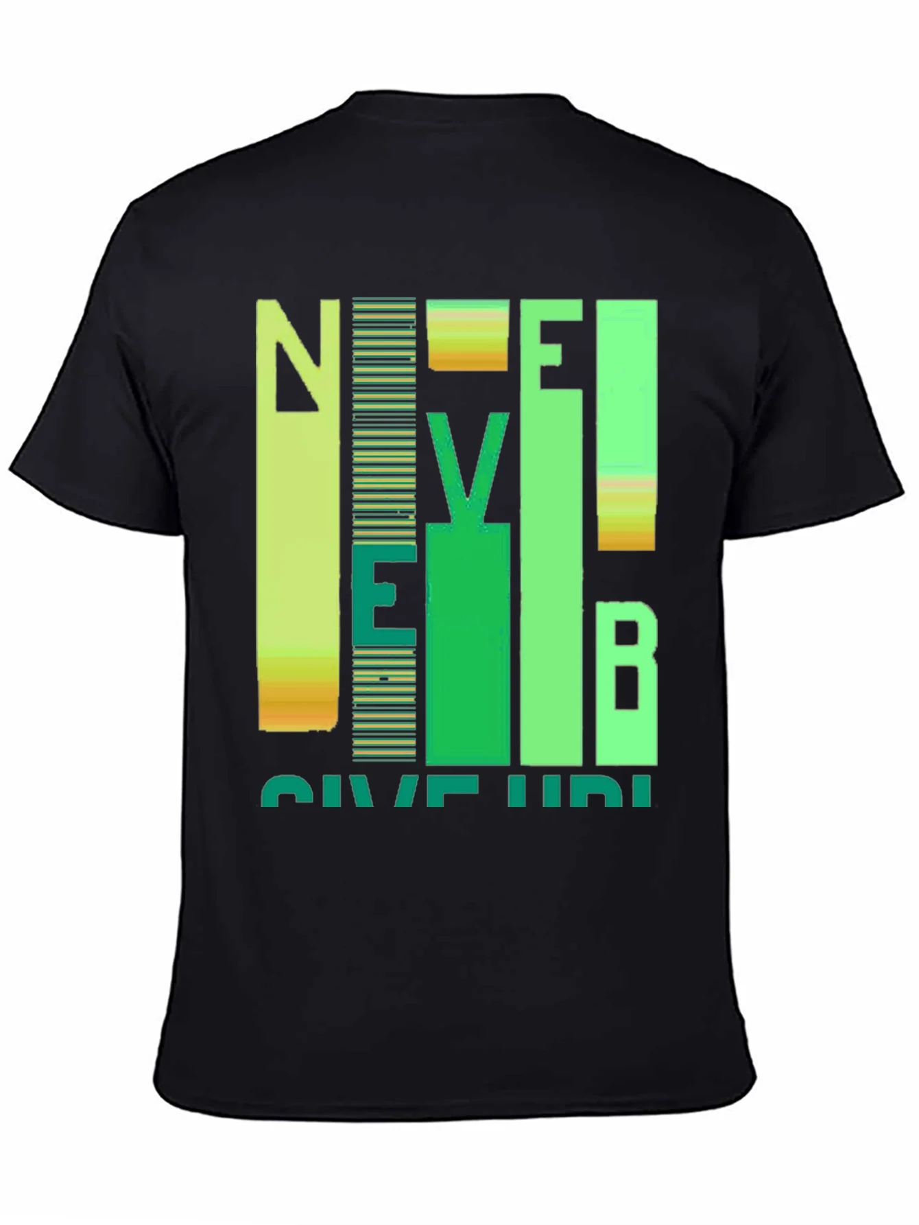 Never Give Up Graphic Print Crew Neck T-Shirt