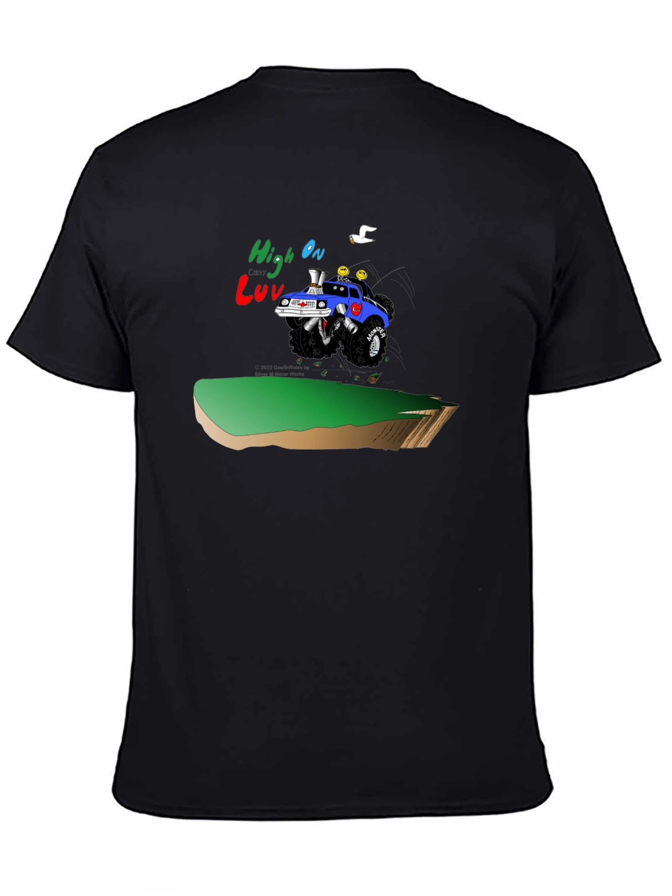 High On Luv Monster Truck Black T-Shirt