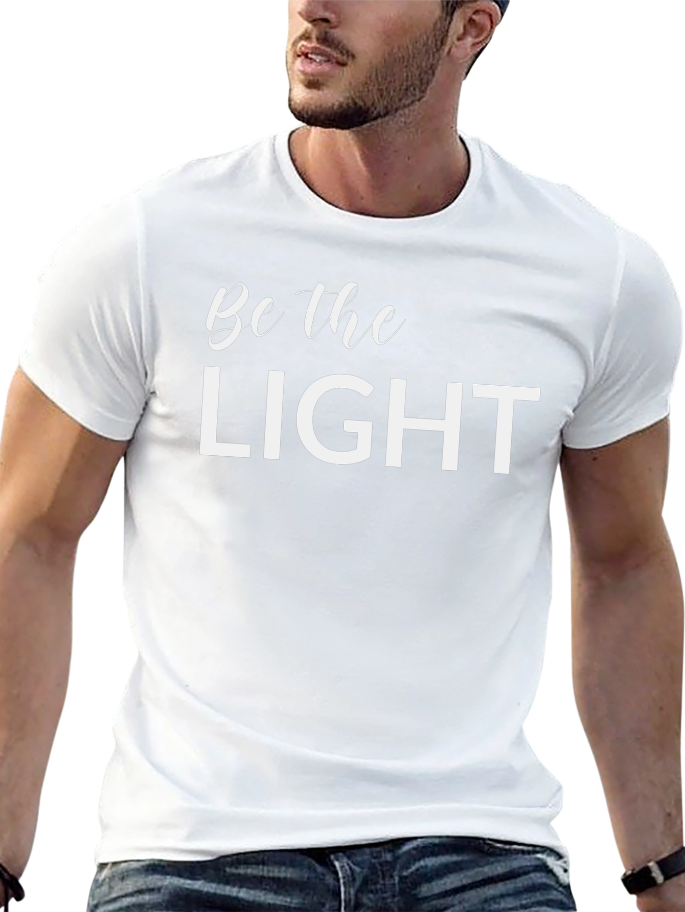Be the Light Graphic Tee - Black Cotton T-Shirt